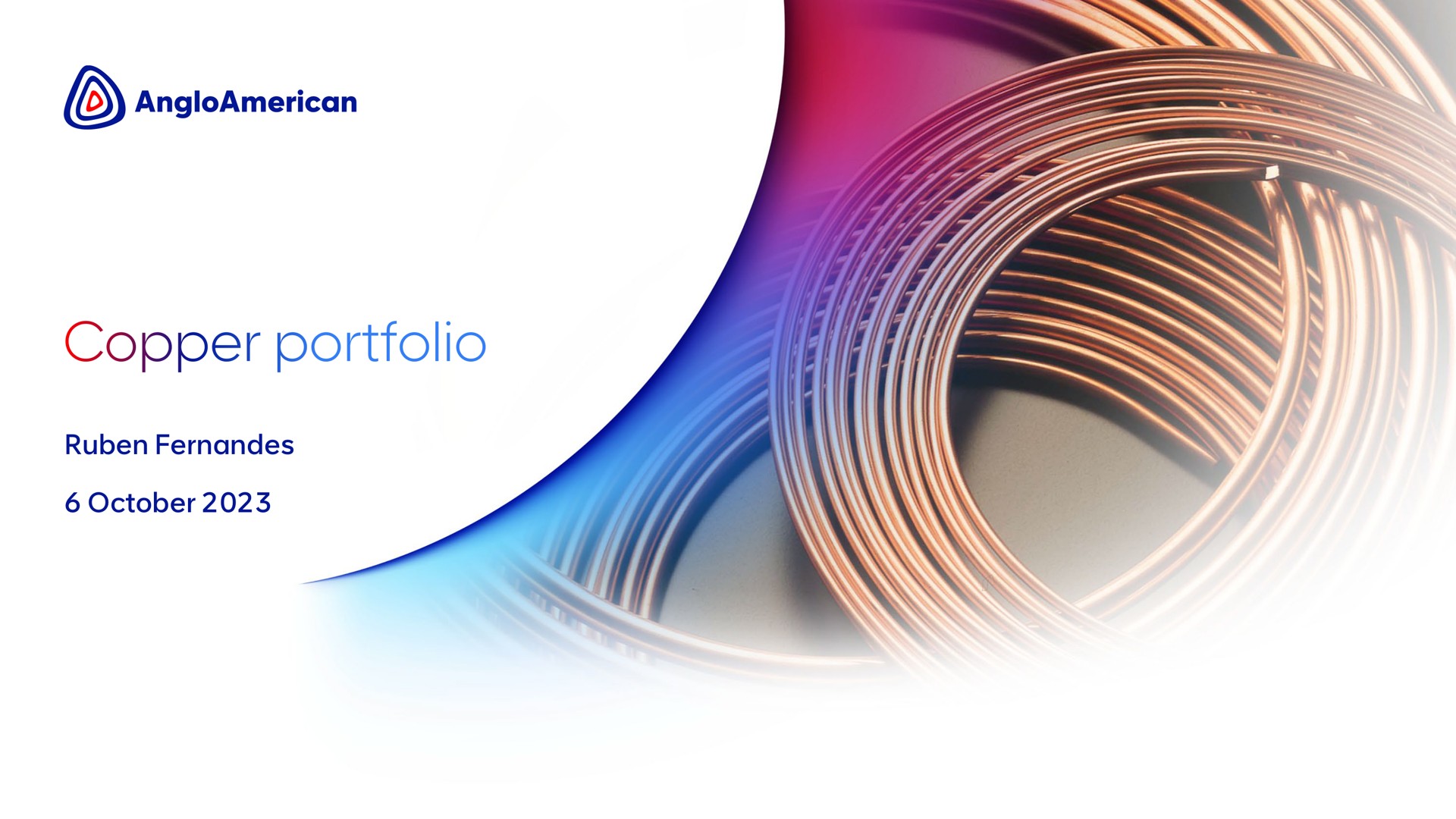 Anglo American — Copper portfolio investment banking deck slide
