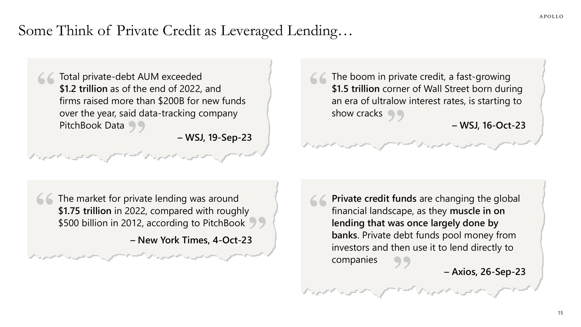 Quote slide 15 from Apollo Global Management — Platform Origination Deep Dive