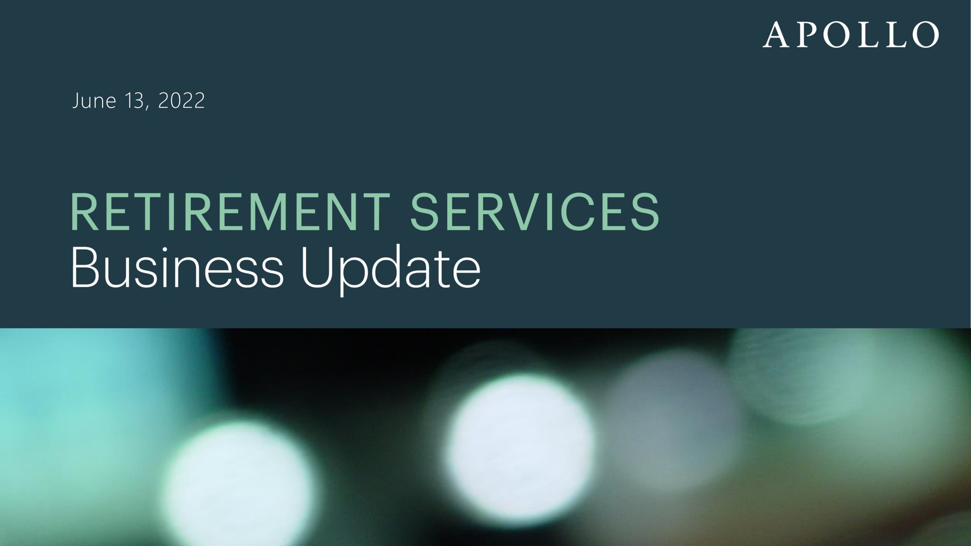 Apollo Global Management — Retirement Services investment banking deck slide