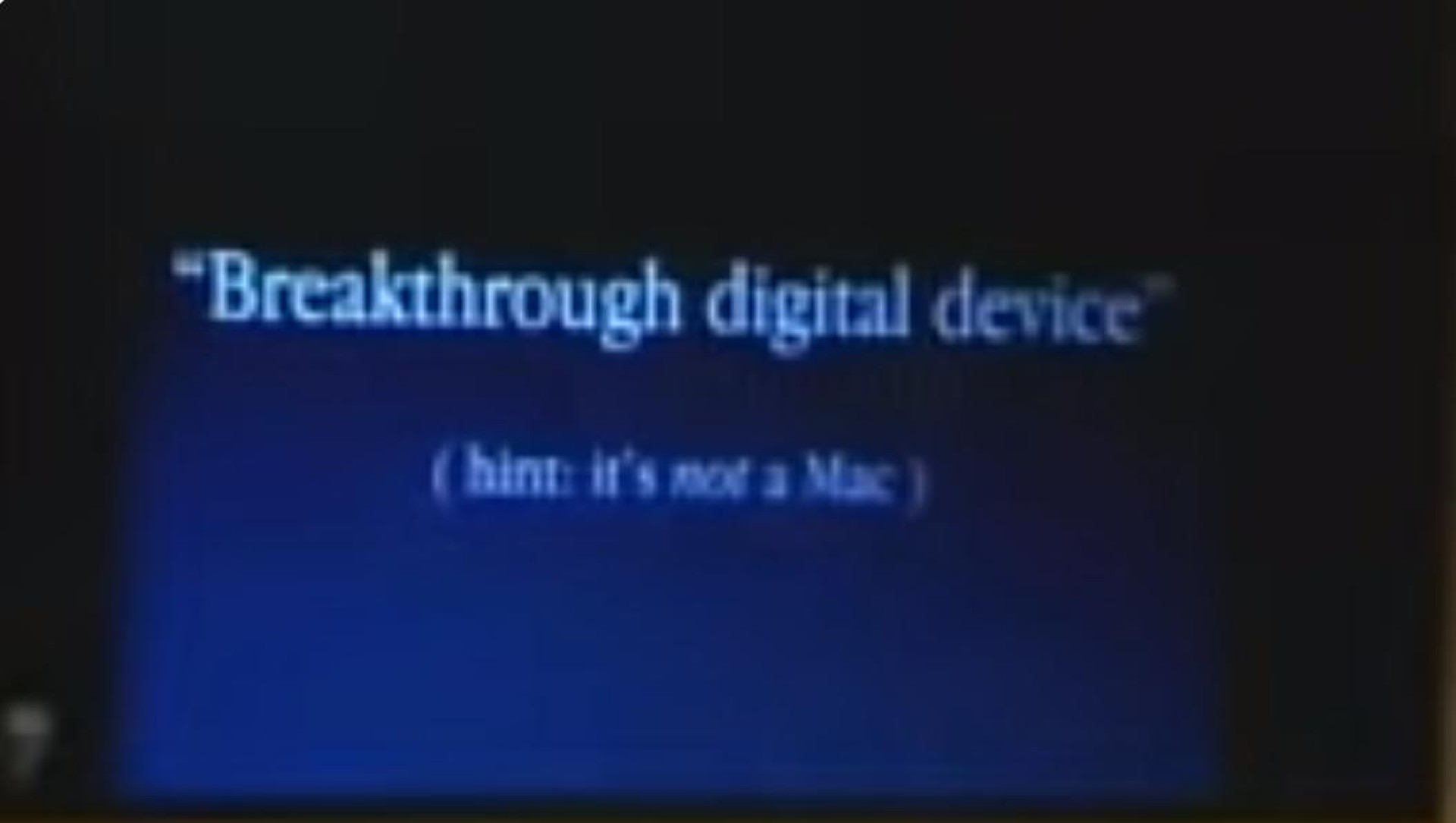 Apple — “Breakthrough digital device” investment banking deck slide