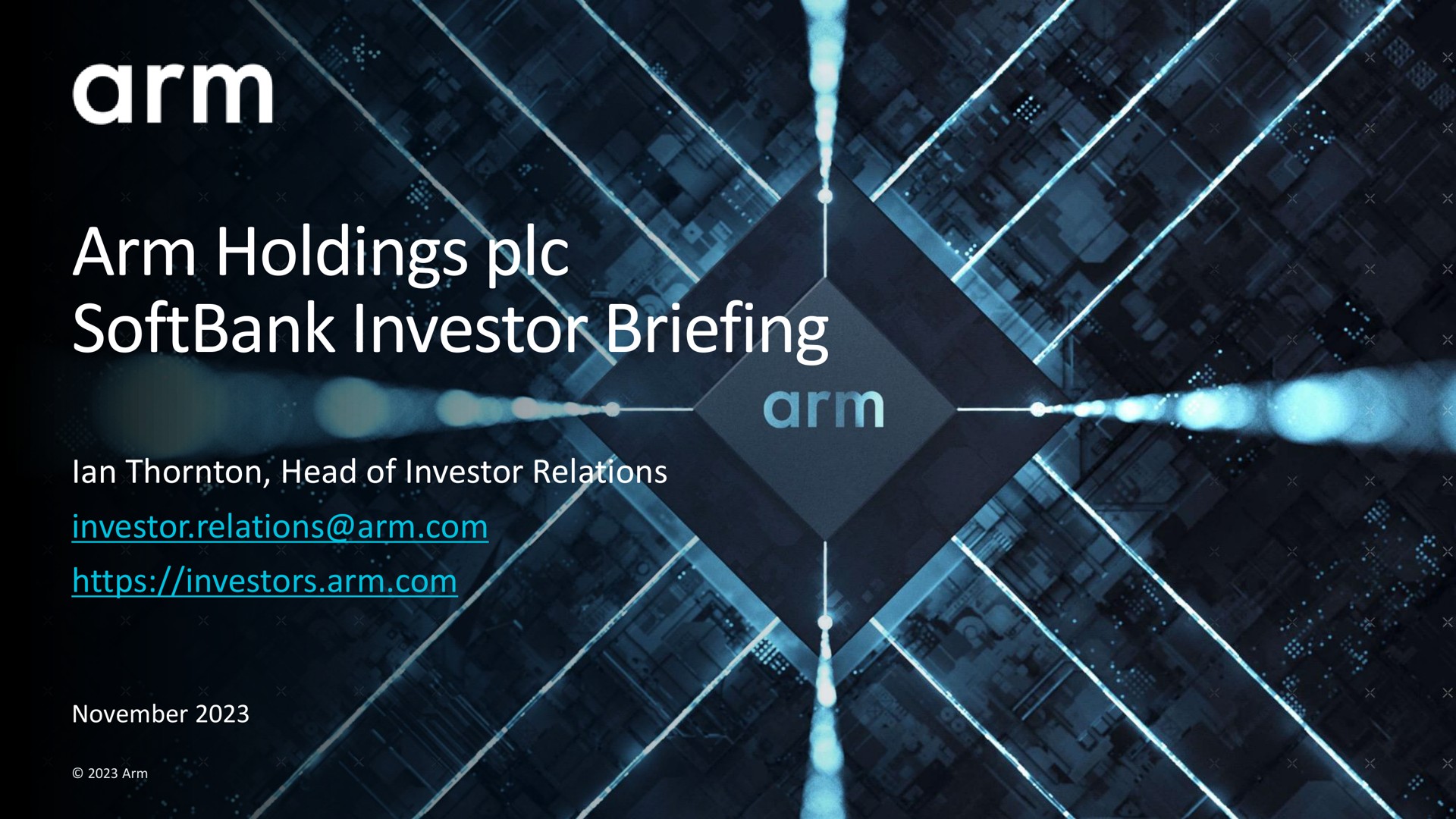 Arm — Arm Holdings plc SoftBank Investor Briefing investment banking deck slide