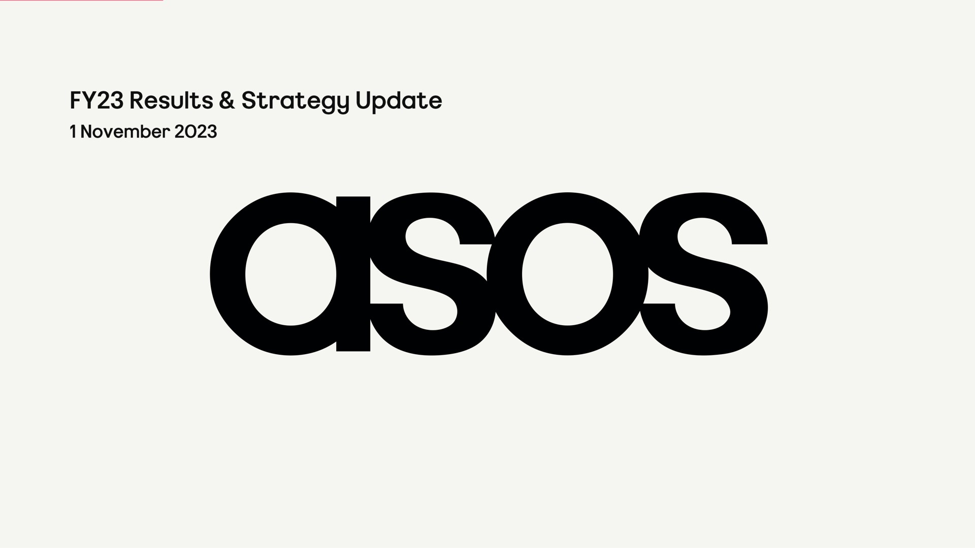 Asos — FY23 Results & Strategy Update investment banking deck slide