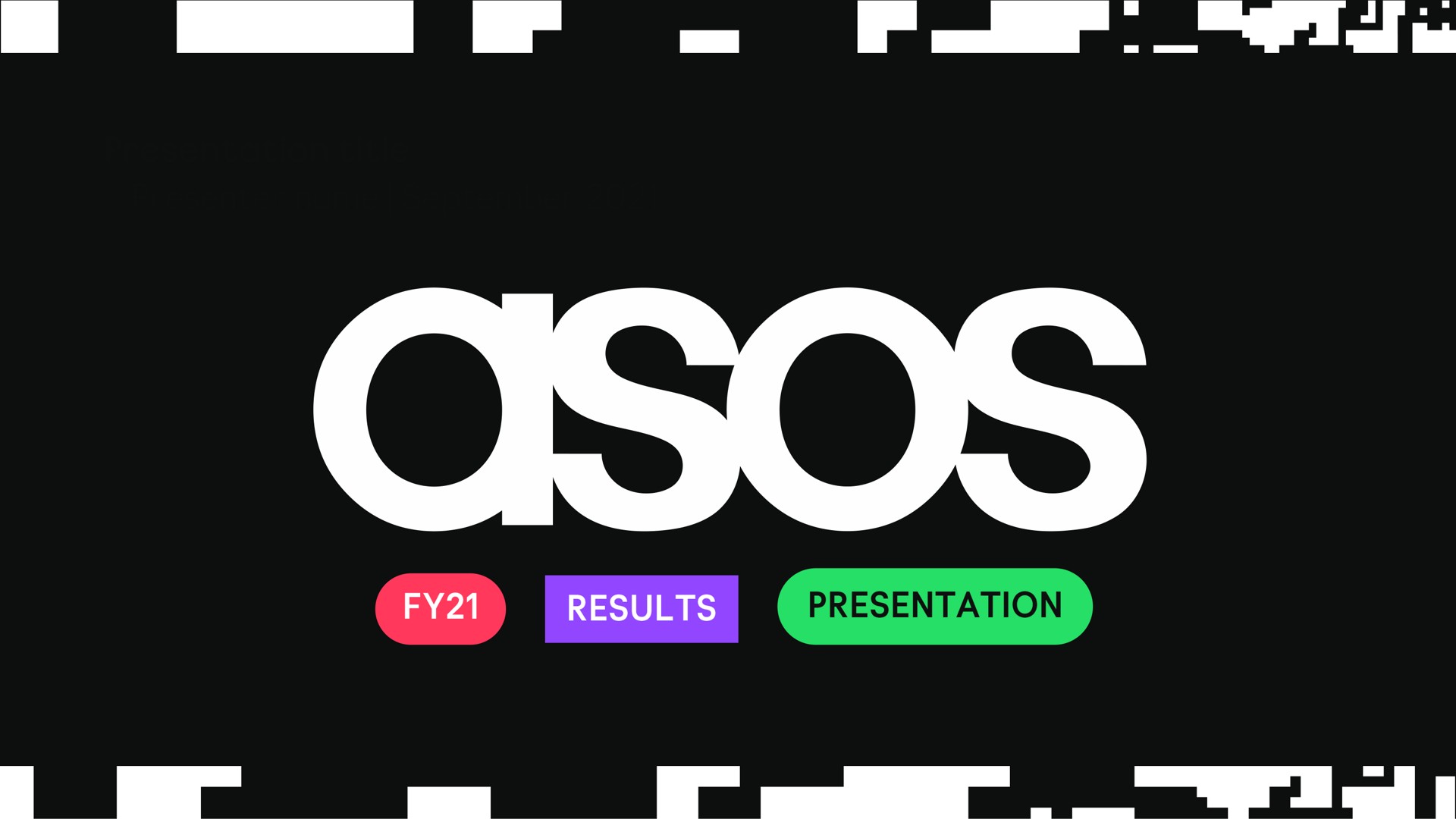 Asos — Title Slide investment banking deck slide