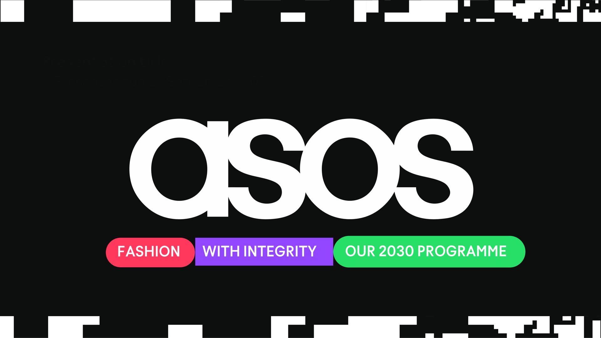 Asos — Title Slide investment banking deck slide