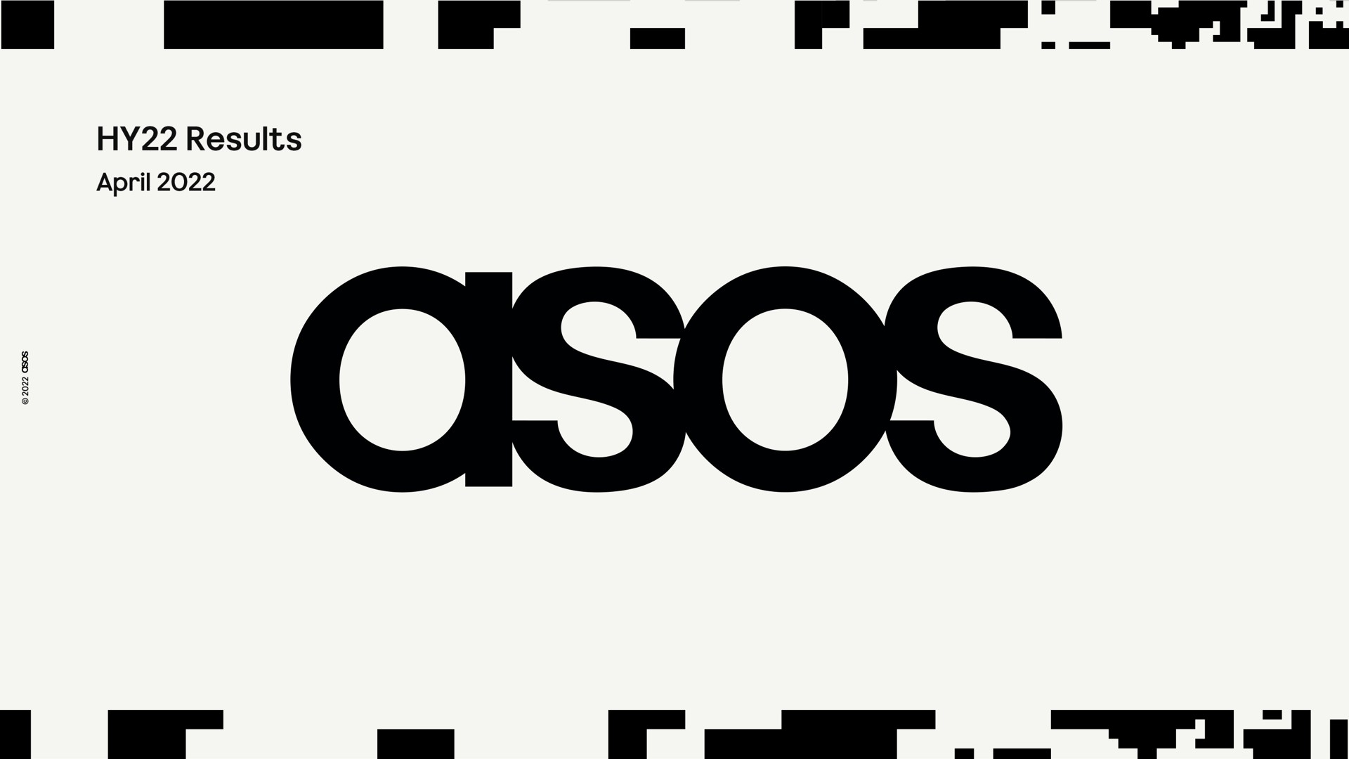 Asos — HY22 Results investment banking deck slide