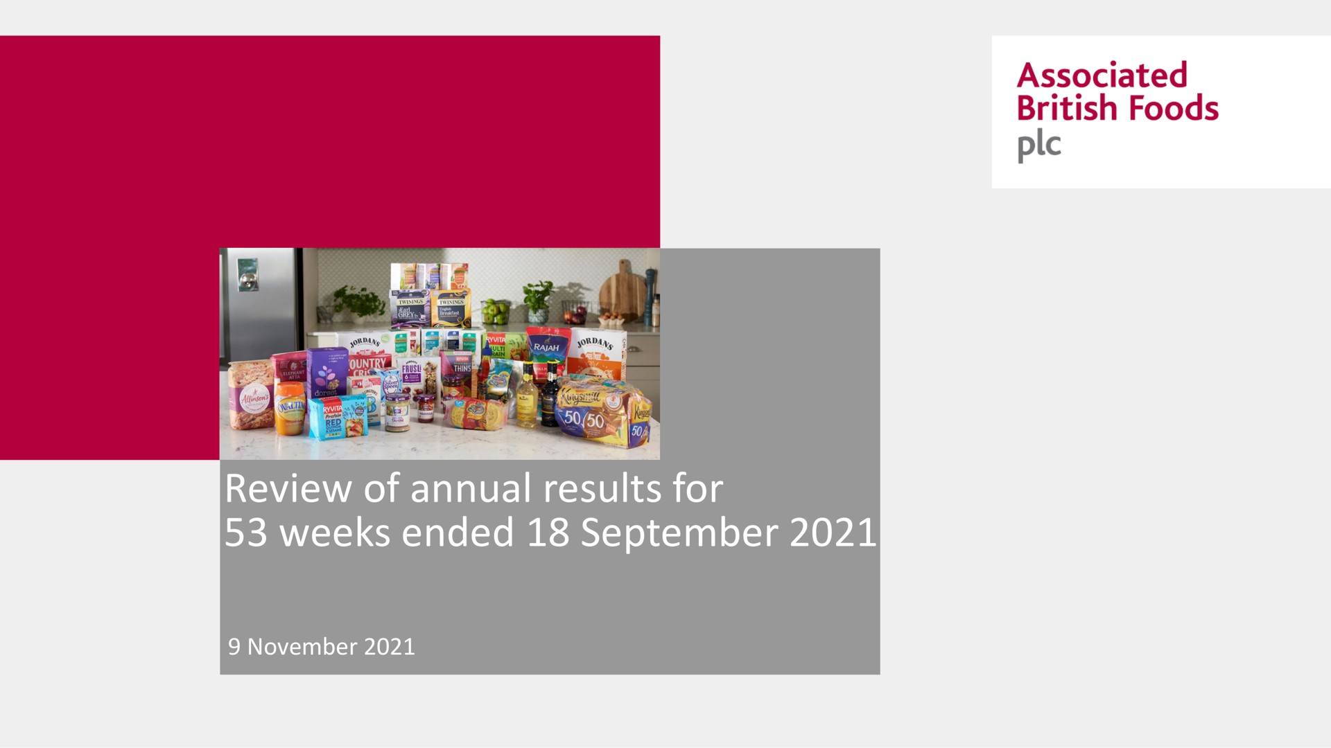Associated British Foods — Review of annual results for 53 weeks ended 18 September 2021 investment banking deck slide