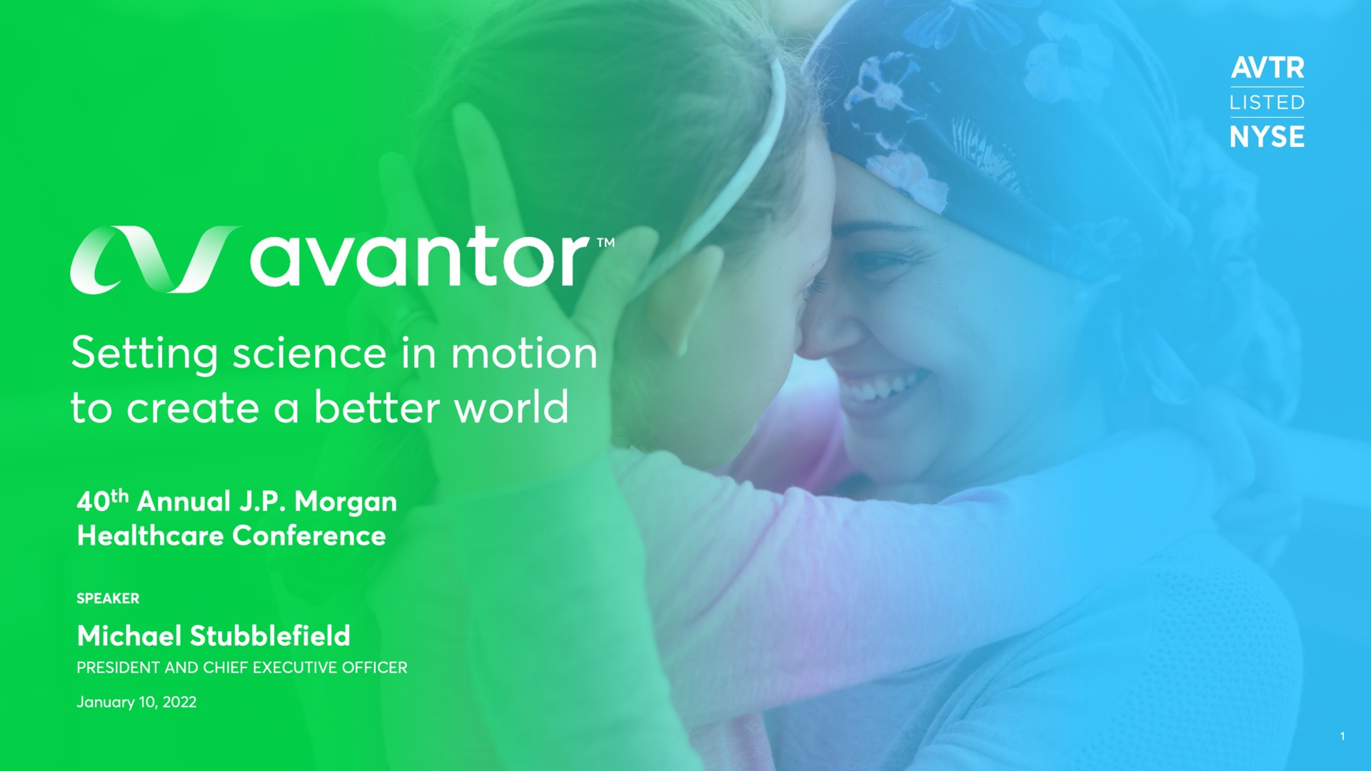 Avantor — Title Slide investment banking deck slide