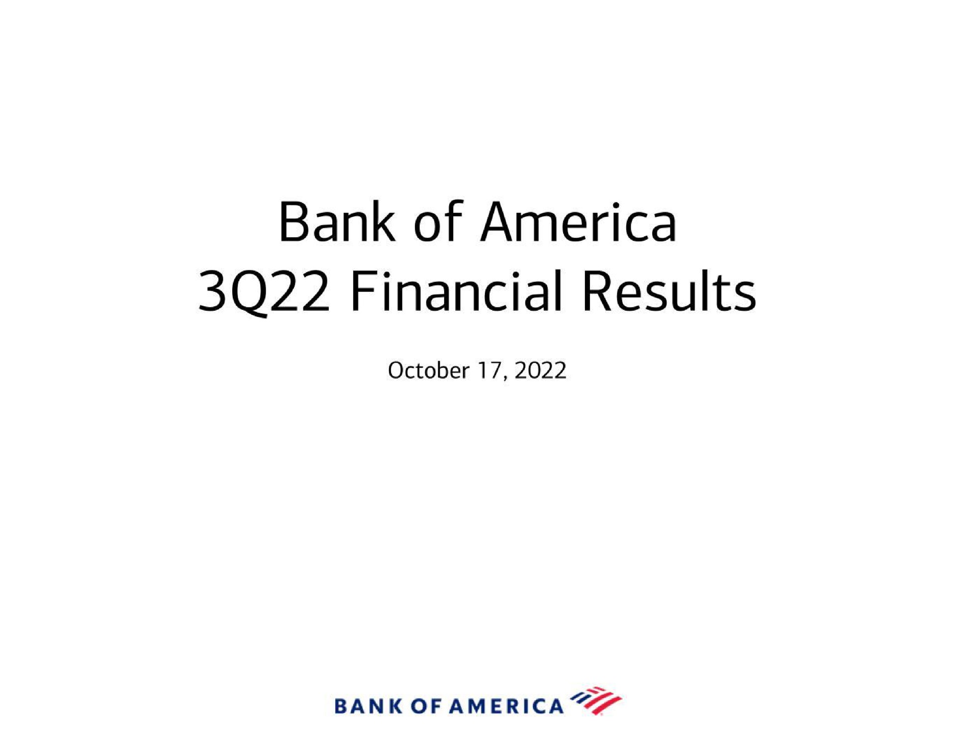 Bank Of America — Bank of America 3Q22 Financial Results investment banking deck slide