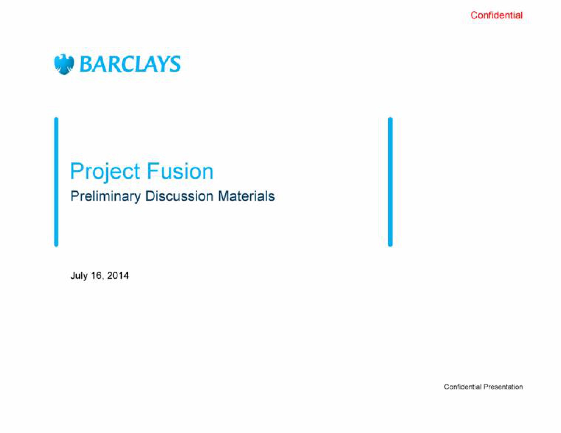 Barclays — Project Fusion investment banking deck slide