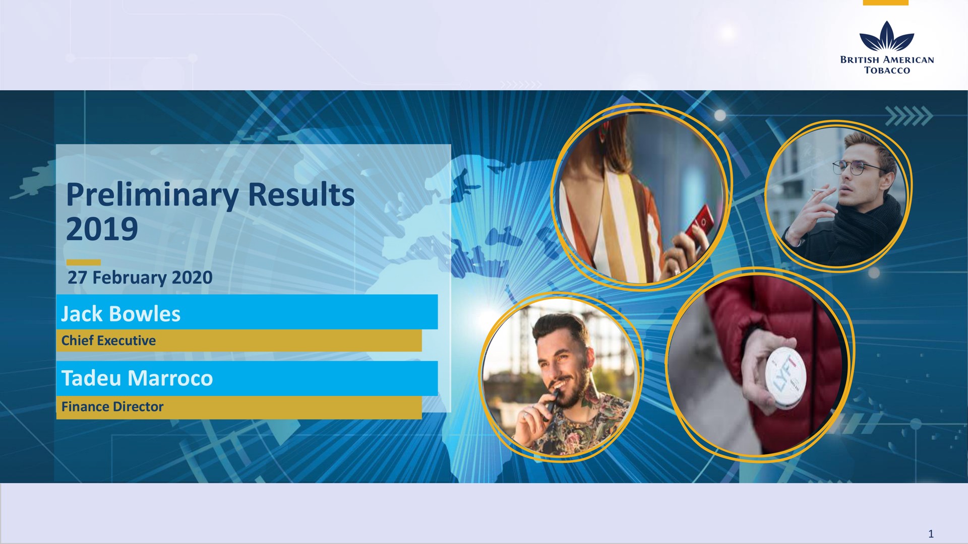 Bat — Preliminary Results 2019 investment banking deck slide