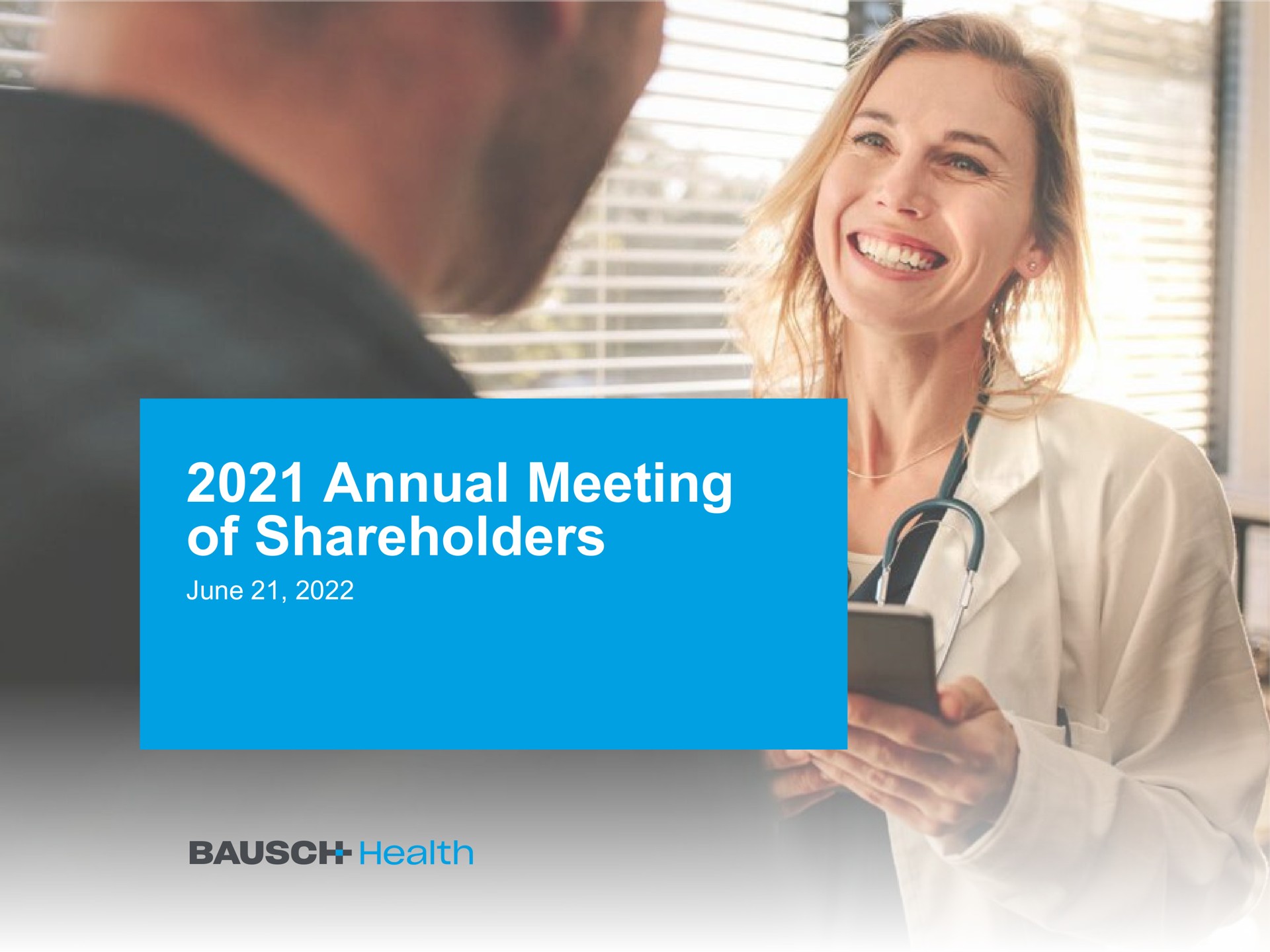 Bausch Health — 2021 Annual Meeting of Shareholders investment banking deck slide