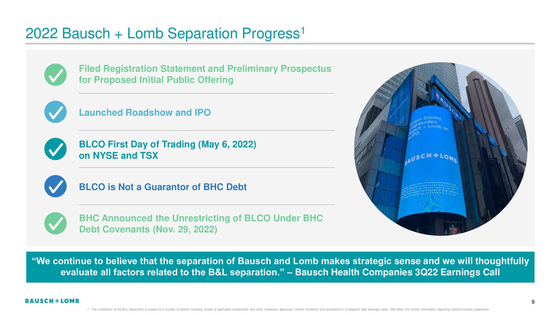 Timeline slide 10 from Bausch Lomb — Cover Slide