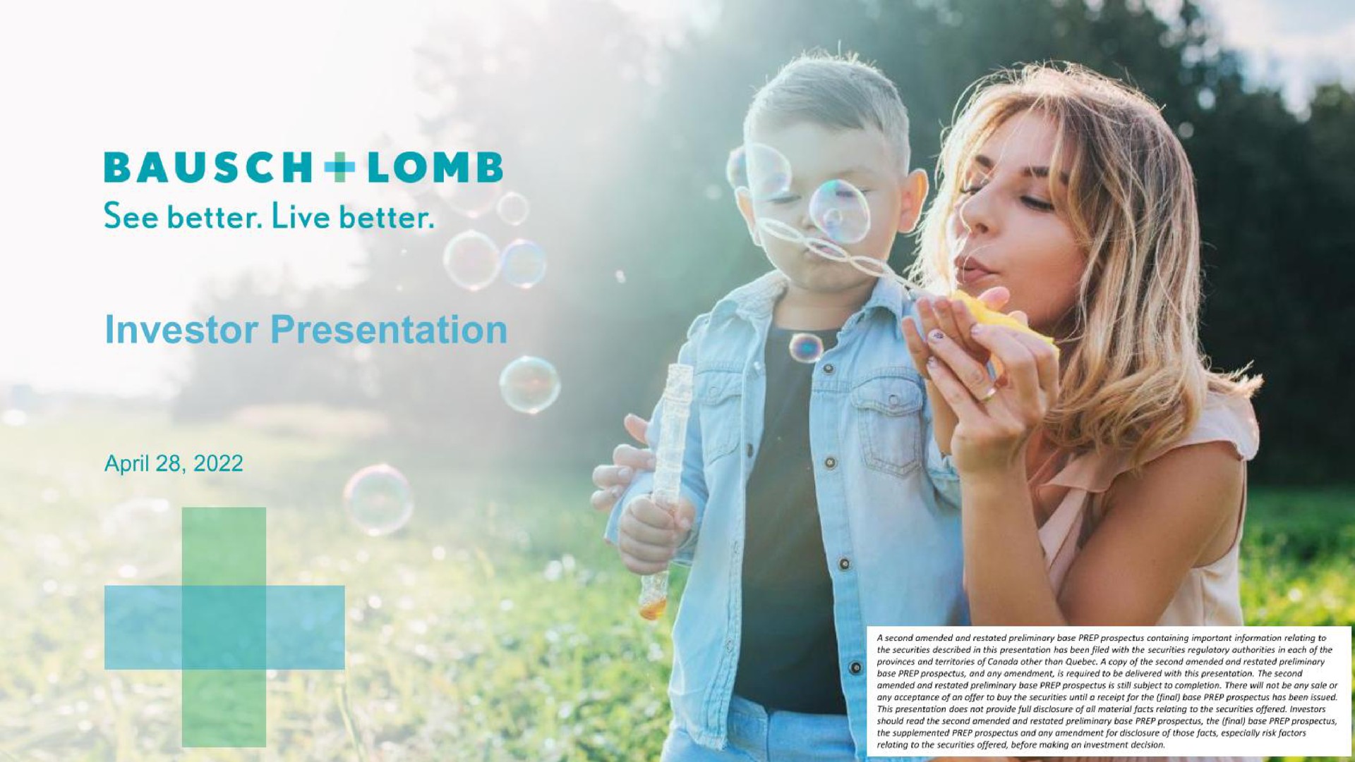 Bausch Lomb — Investor Presentation investment banking deck slide