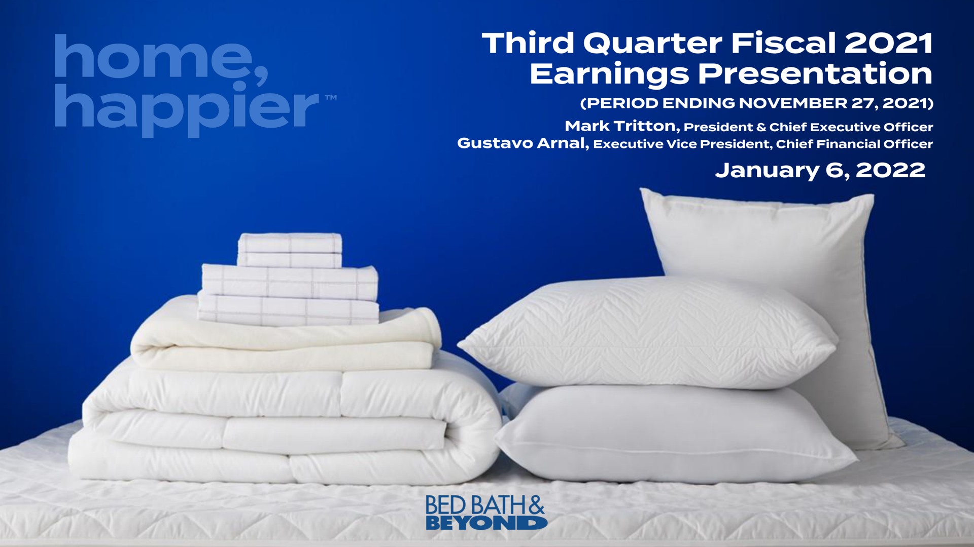 Bed Bath Beyond — Third Quarter Fiscal 2021 Earnings Presentation investment banking deck slide
