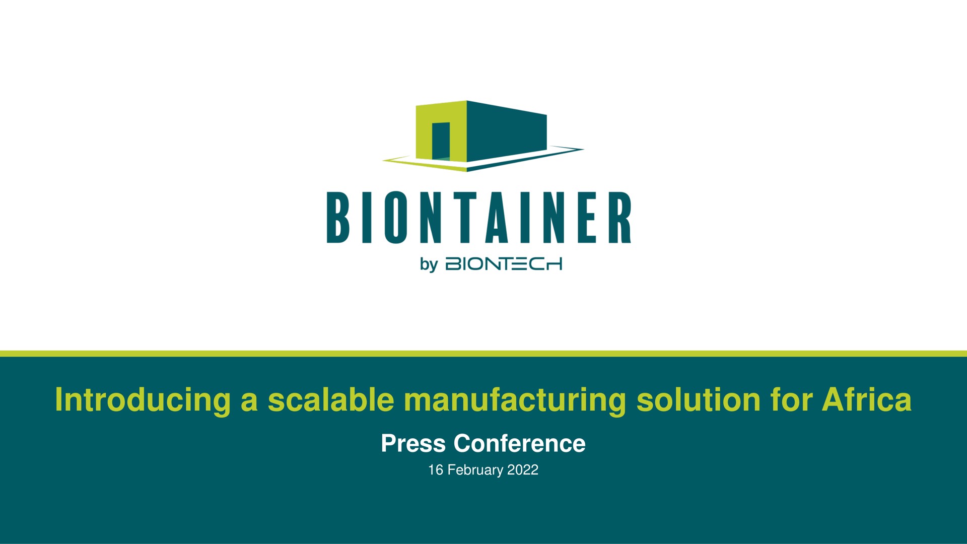 Biontech — Introducing a scalable manufacturing solution for Africa investment banking deck slide