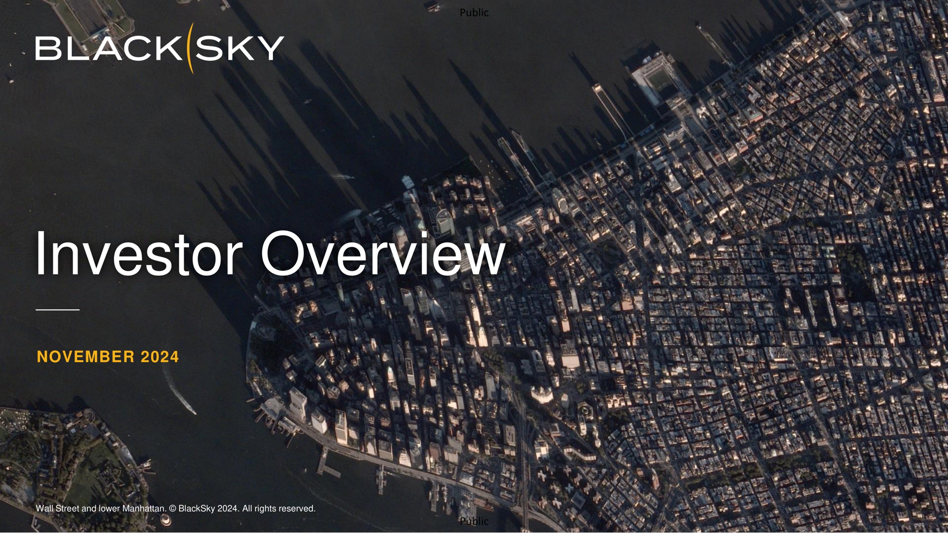 Blacksky — Investor Overview investment banking deck slide