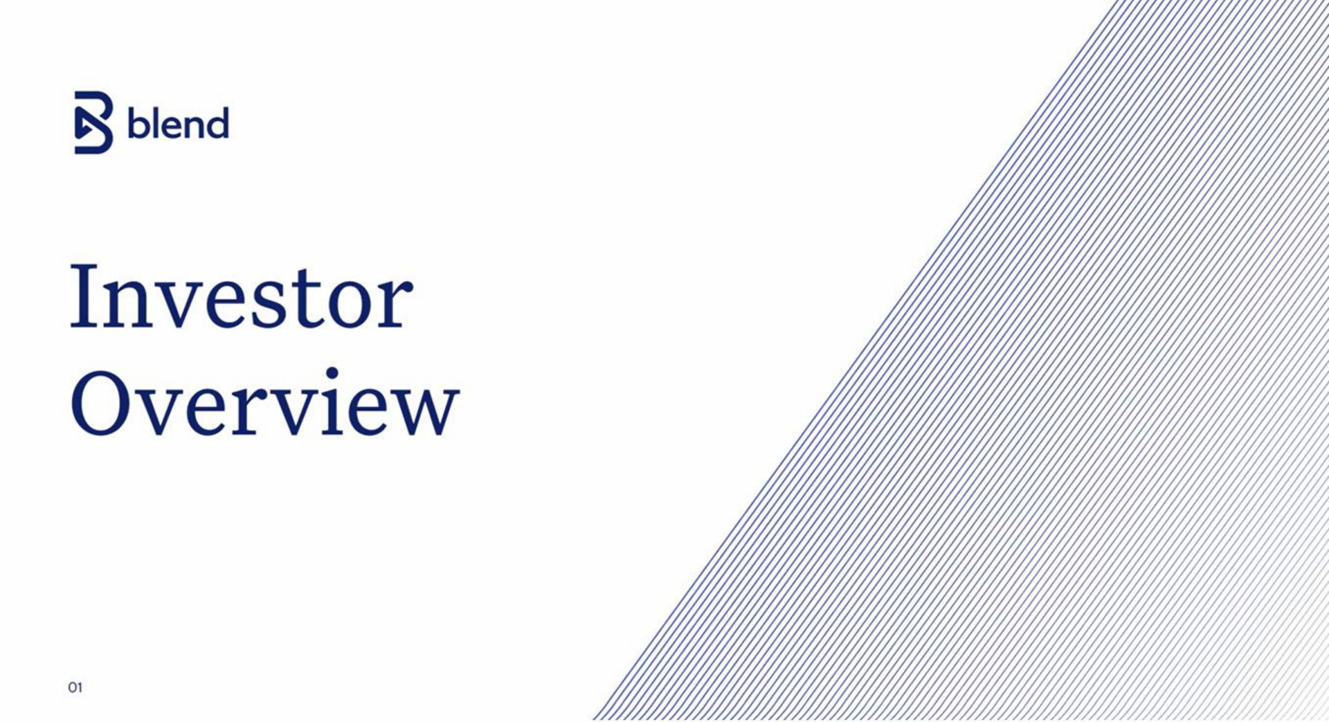 Blend — Investor Overview investment banking deck slide