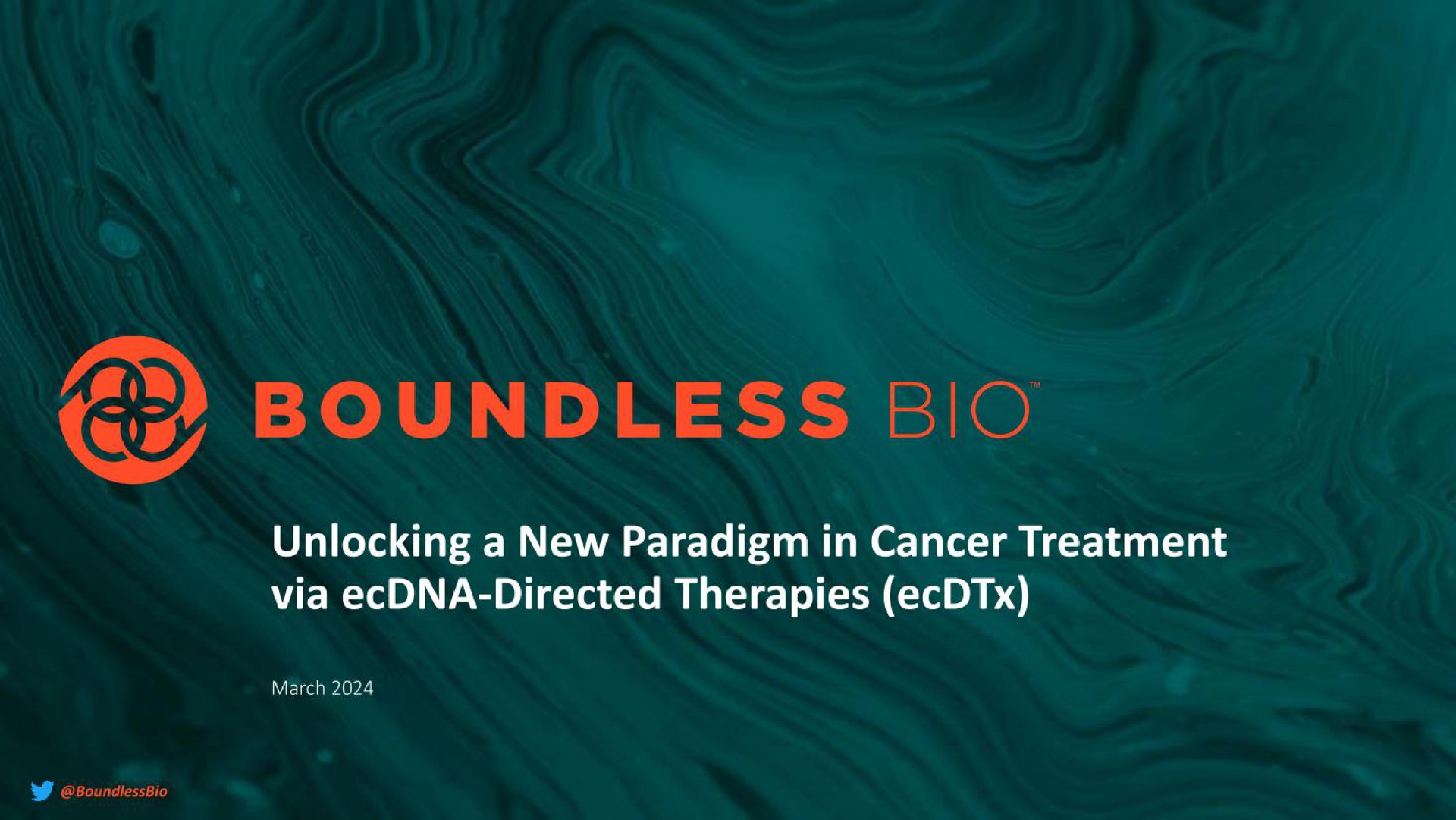 Boundless Bio — Unlocking a New Paradigm in Cancer Treatment via ecDNA-Directed Therapies (ecDTx) investment banking deck slide