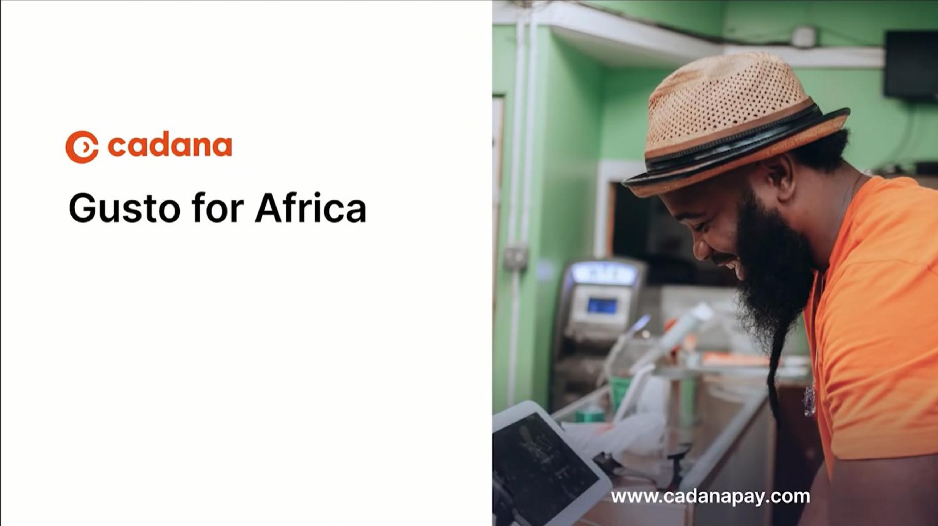 Cadana — Gusto for Africa investment banking deck slide
