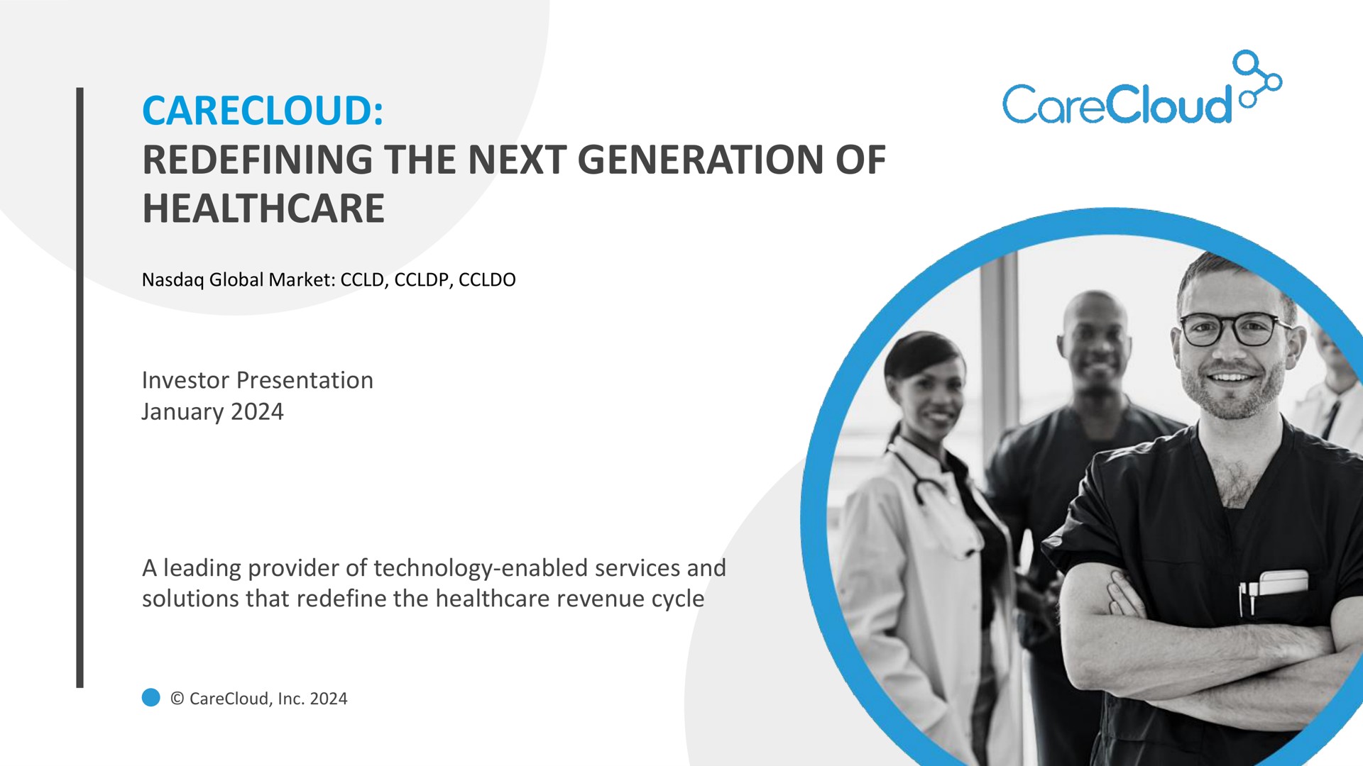 Carecloud — Carecloud: Redefining The Next Generation Of Healthcare investment banking deck slide