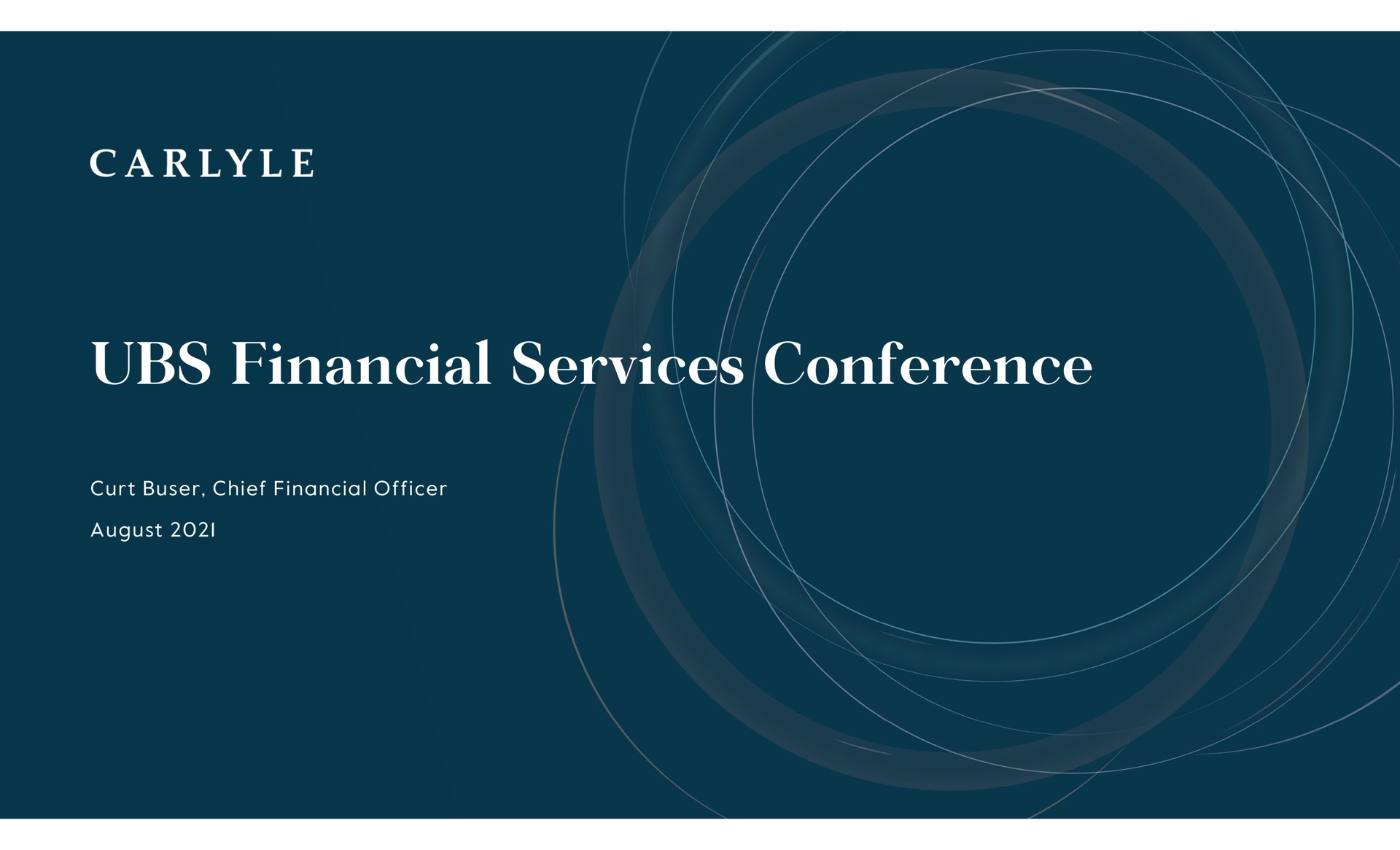 Carlyle — UBS Financial Services Conference investment banking deck slide