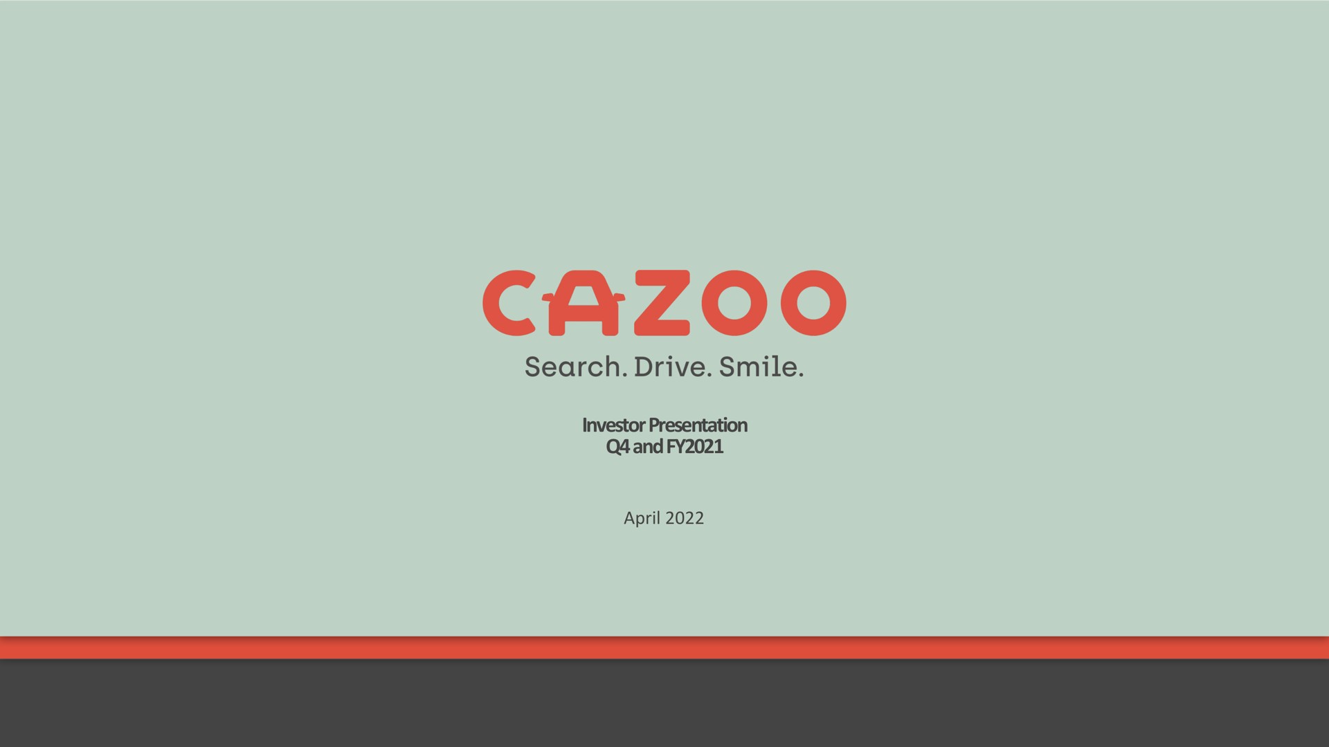 Cazoo — cover slide investment banking deck slide