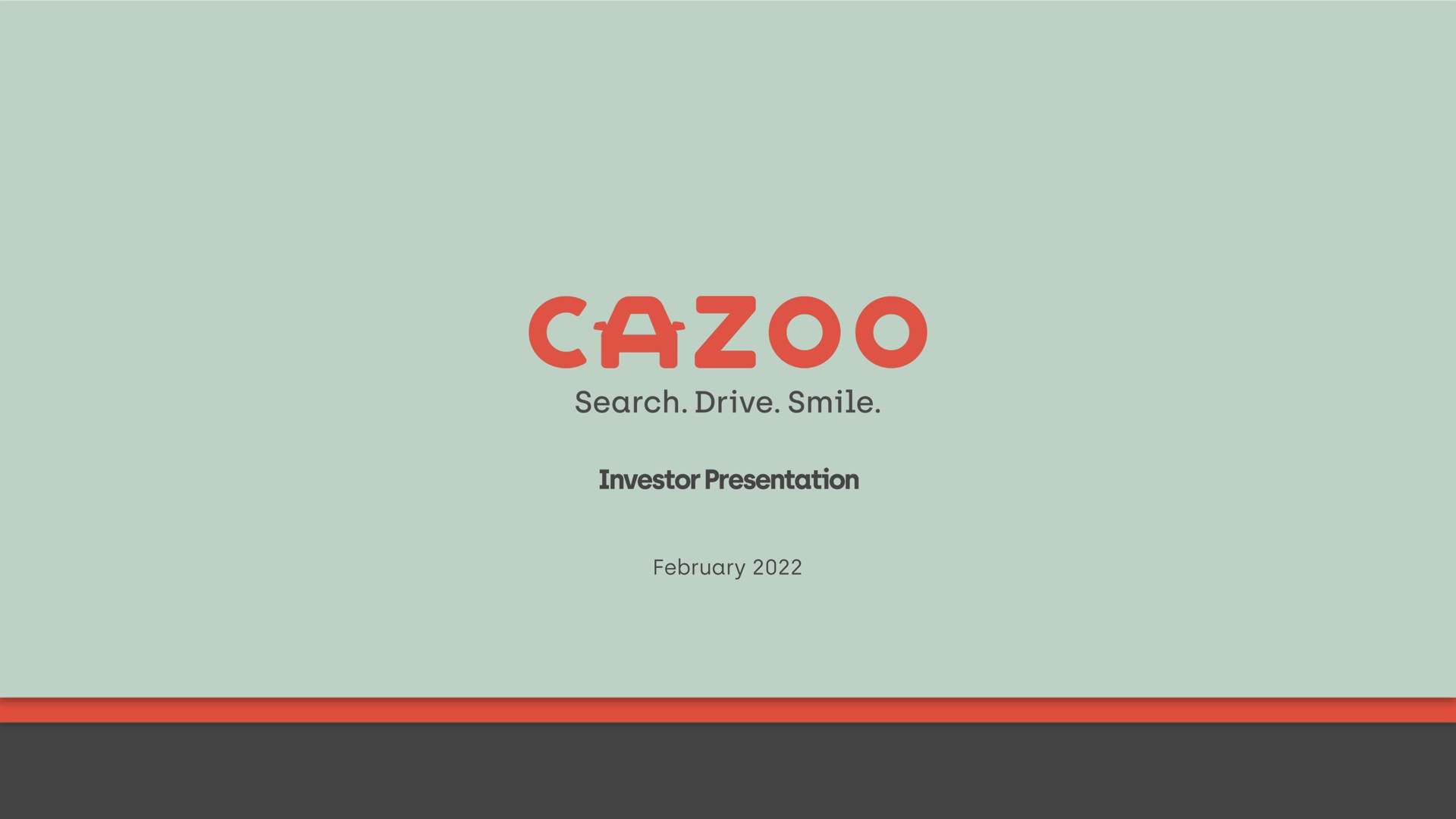 Cazoo — Title Slide investment banking deck slide