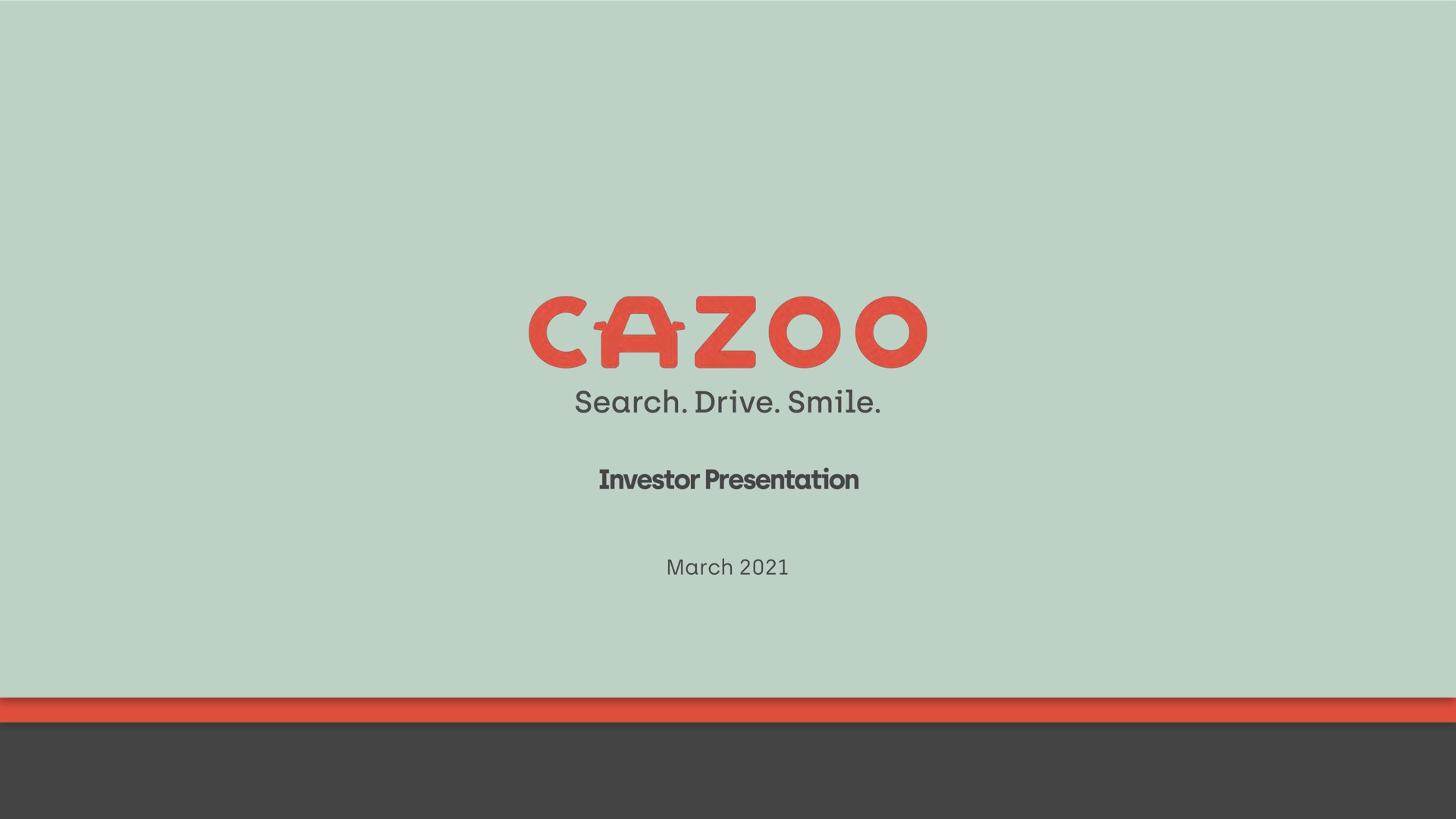 Cazoo — cover slide investment banking deck slide