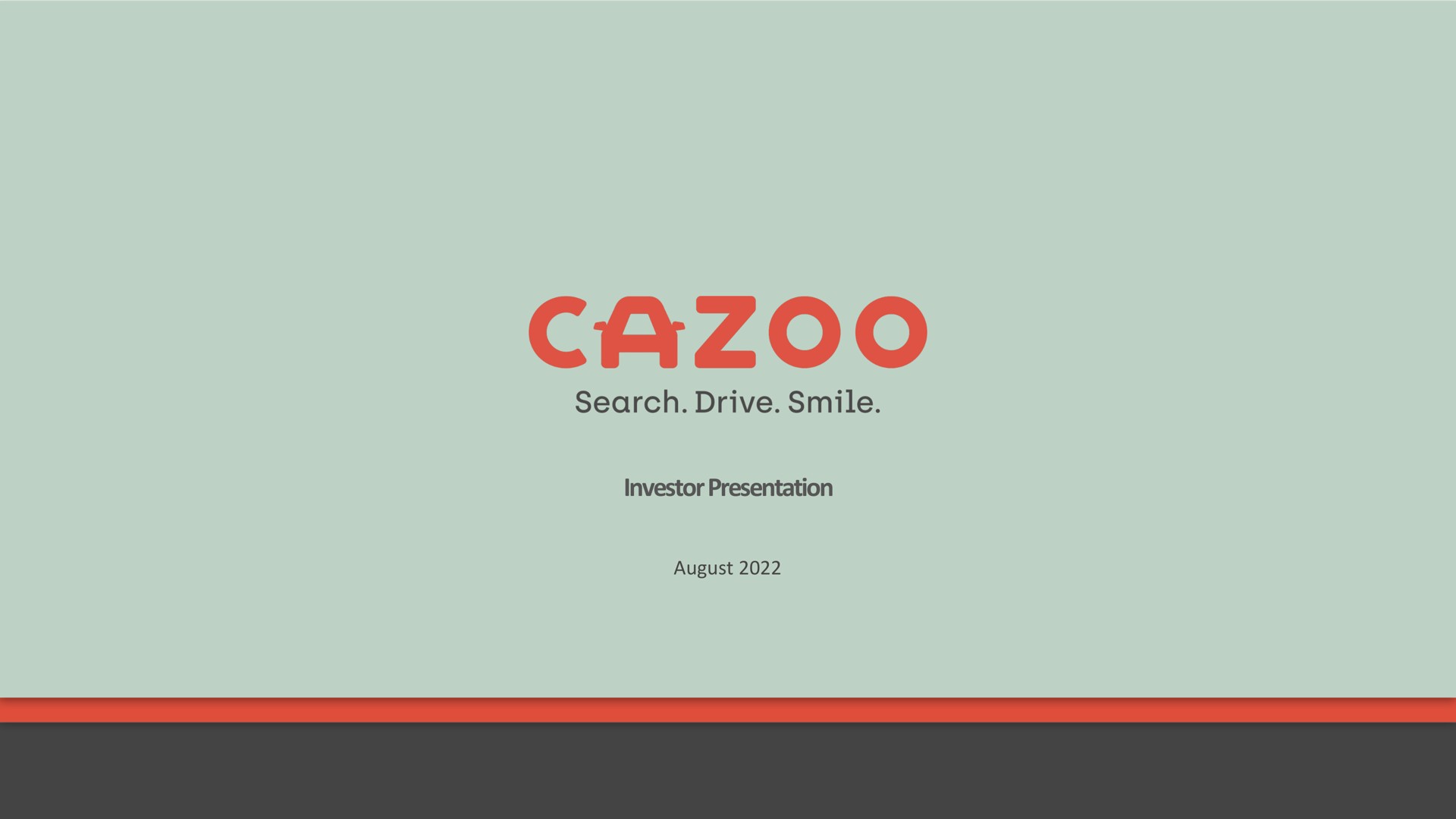 Cazoo — cover slide investment banking deck slide