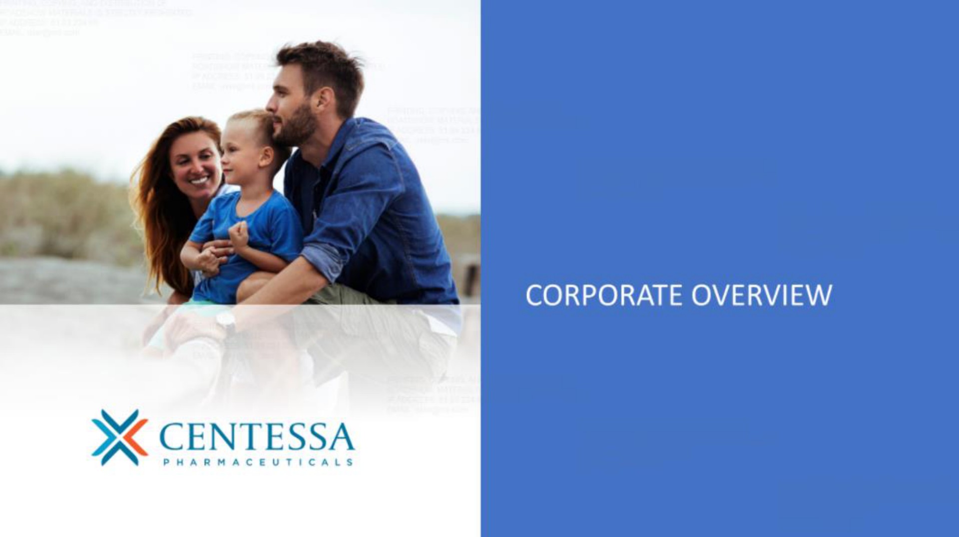 Centessa — Corporate Overview investment banking deck slide