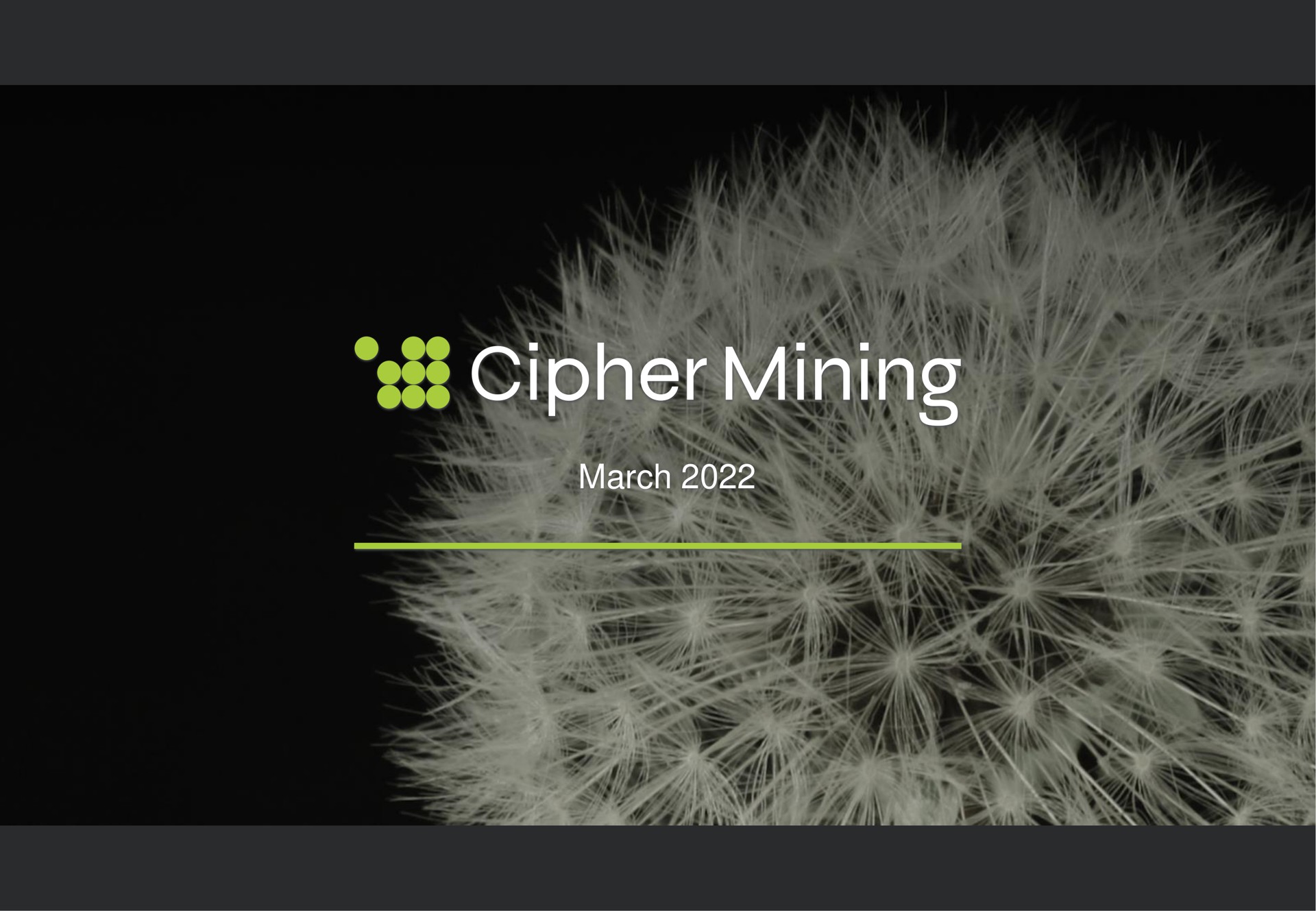 Cipher Mining investment banking deck slide