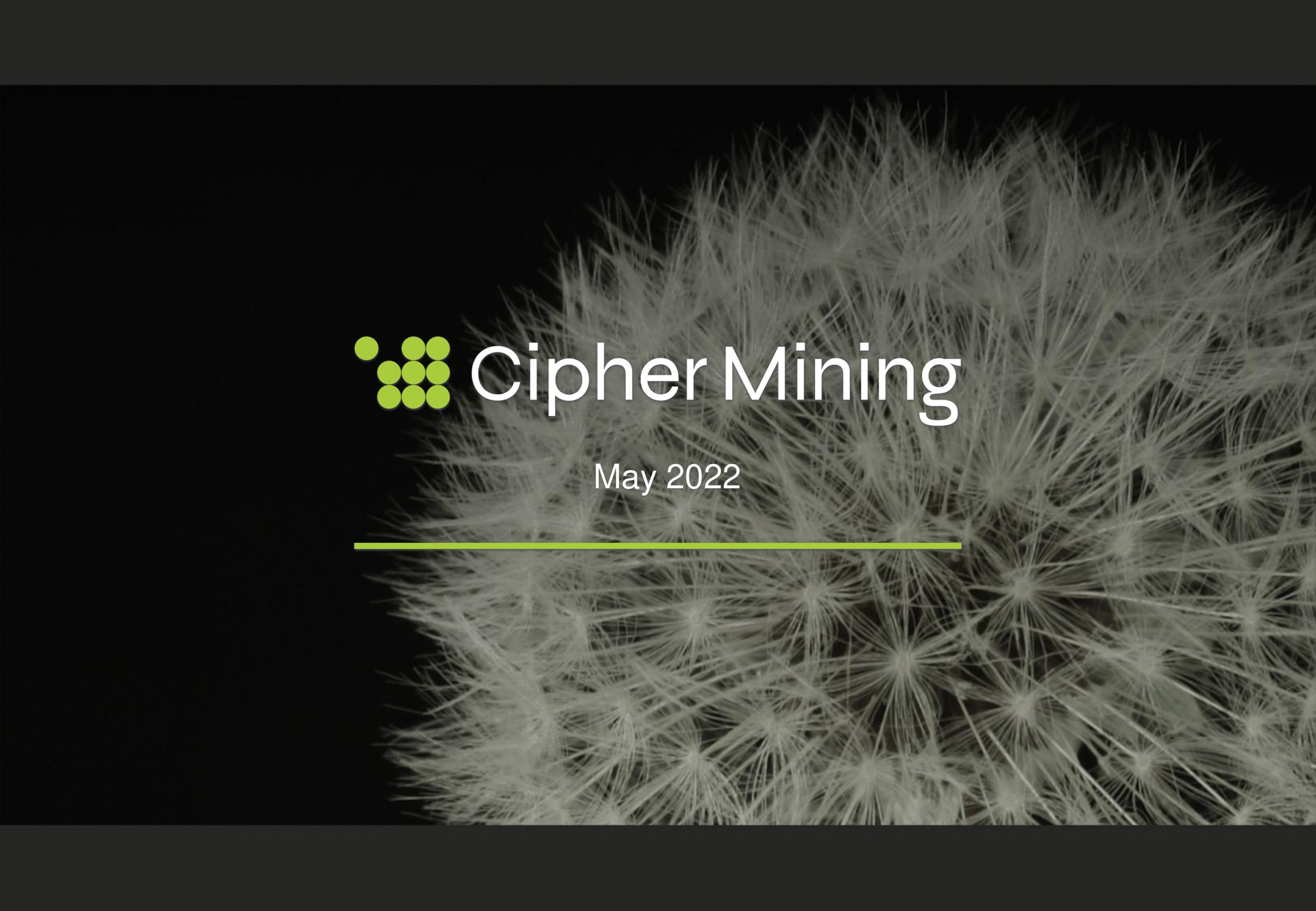 Cipher Mining investment banking deck slide
