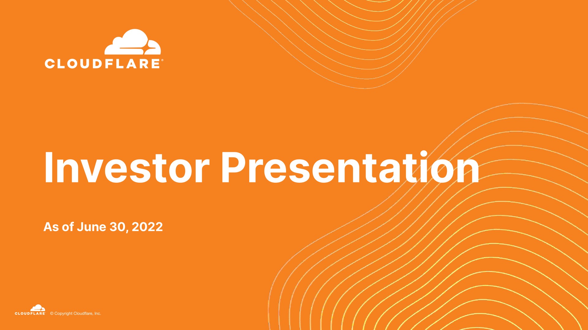 Cloudflare — Investor Presentation investment banking deck slide