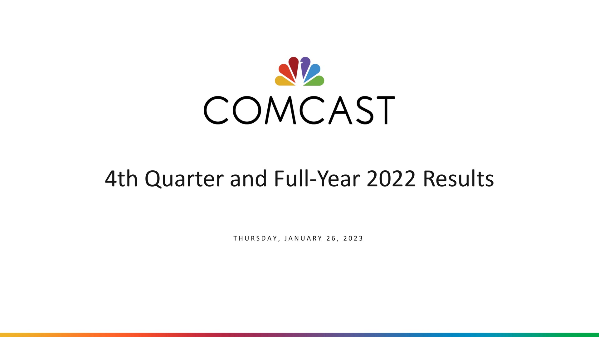 Comcast — 4th Quarter and Full-Year 2022 Results investment banking deck slide