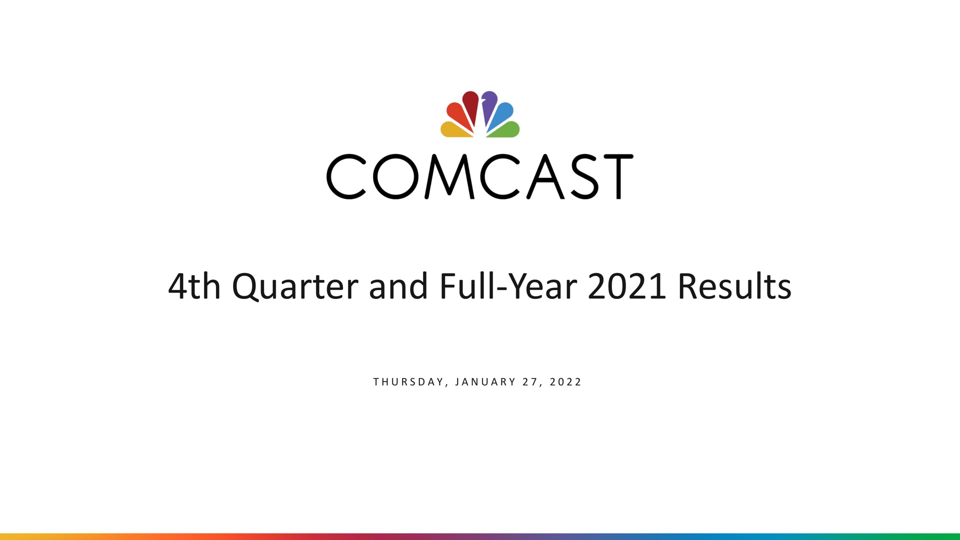 Comcast — 4th Quarter and Full-Year 2021 Results investment banking deck slide