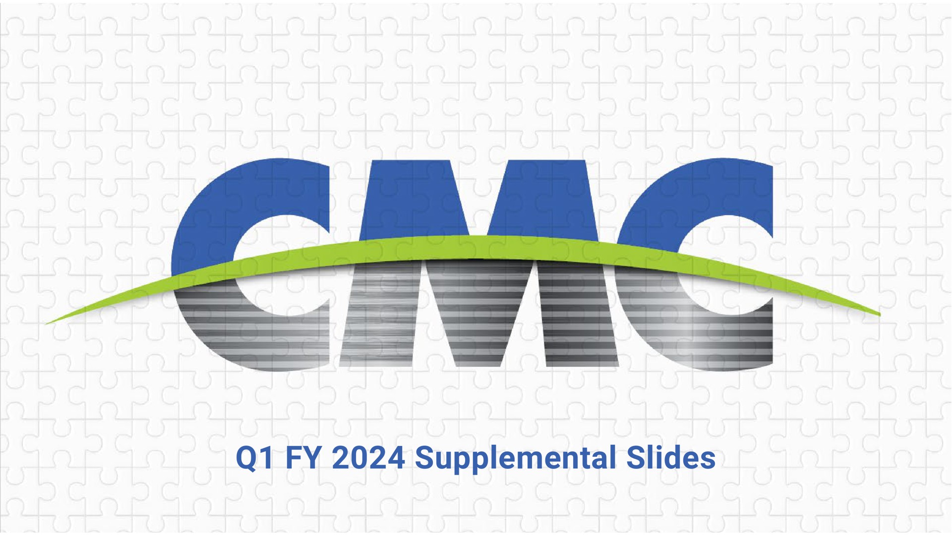 Commercial Metals Company — Cover Slide investment banking deck slide