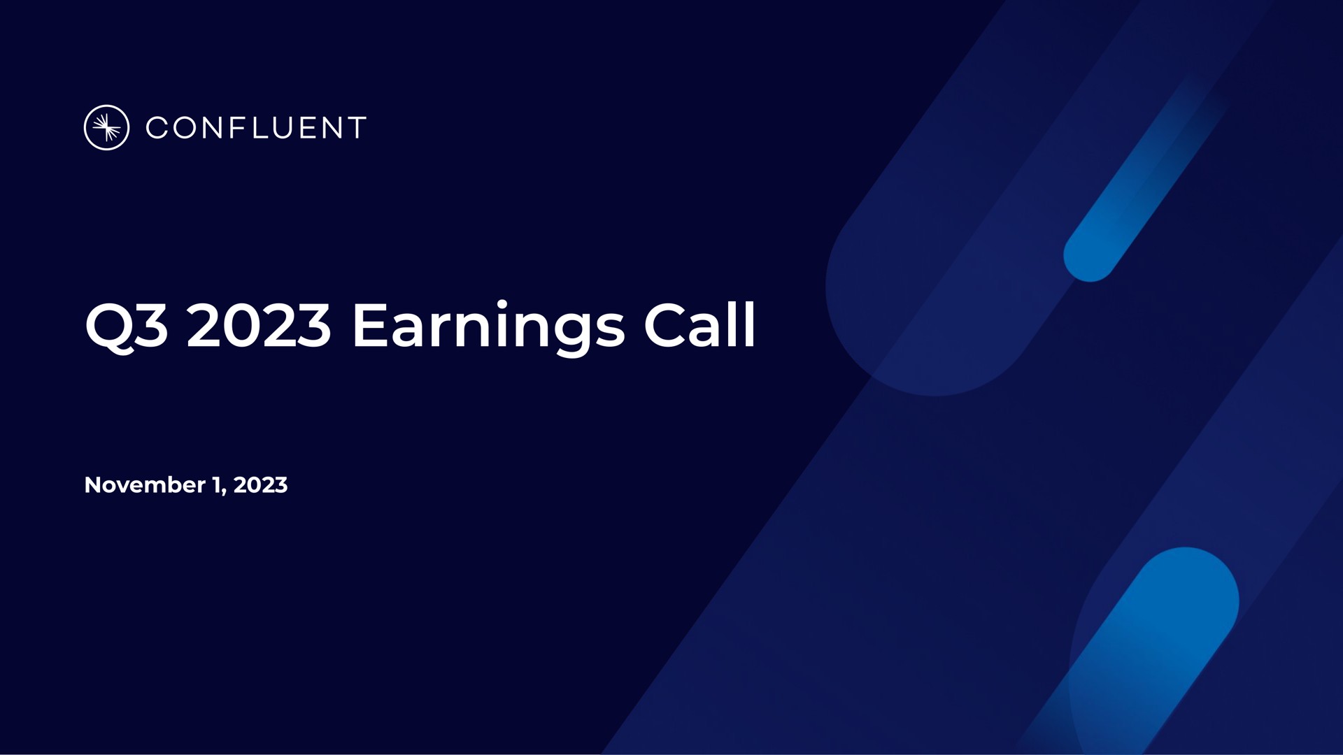 Confluent — Q3 2023 Earnings Call investment banking deck slide