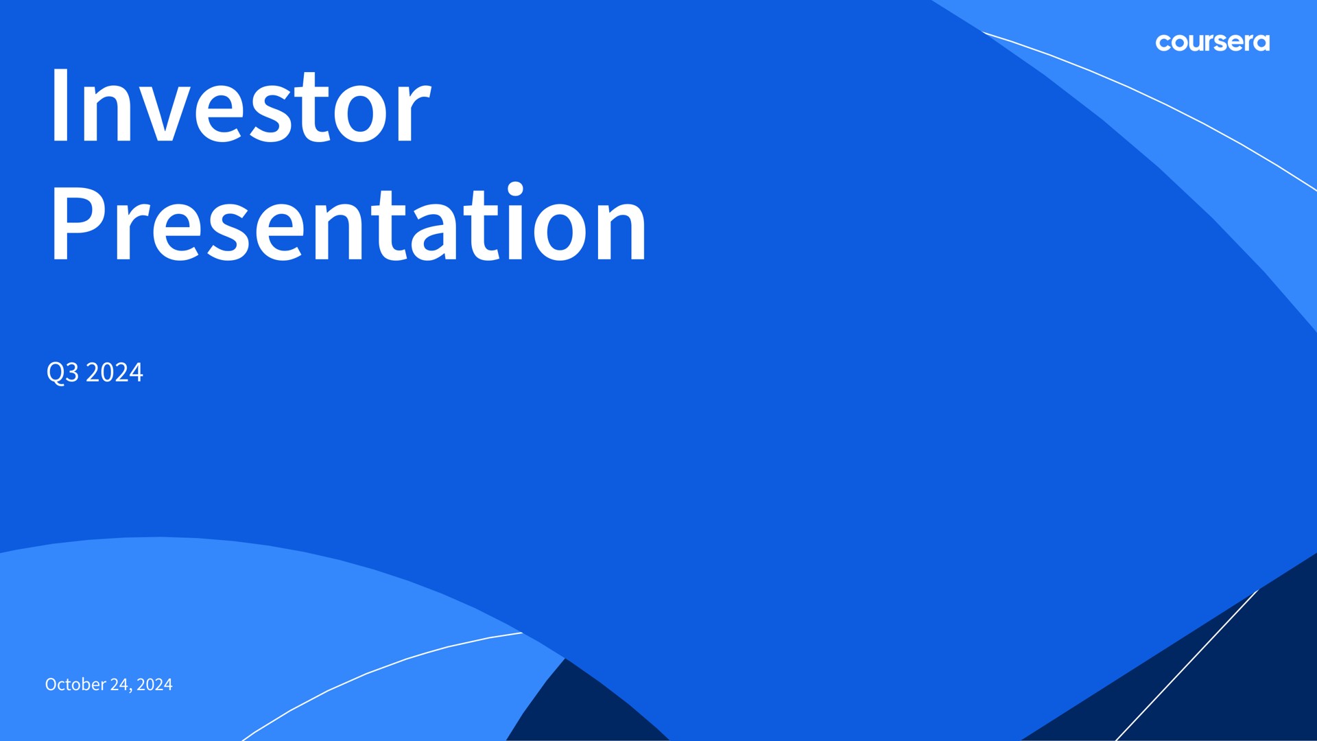 Coursera — Investor Presentation investment banking deck slide