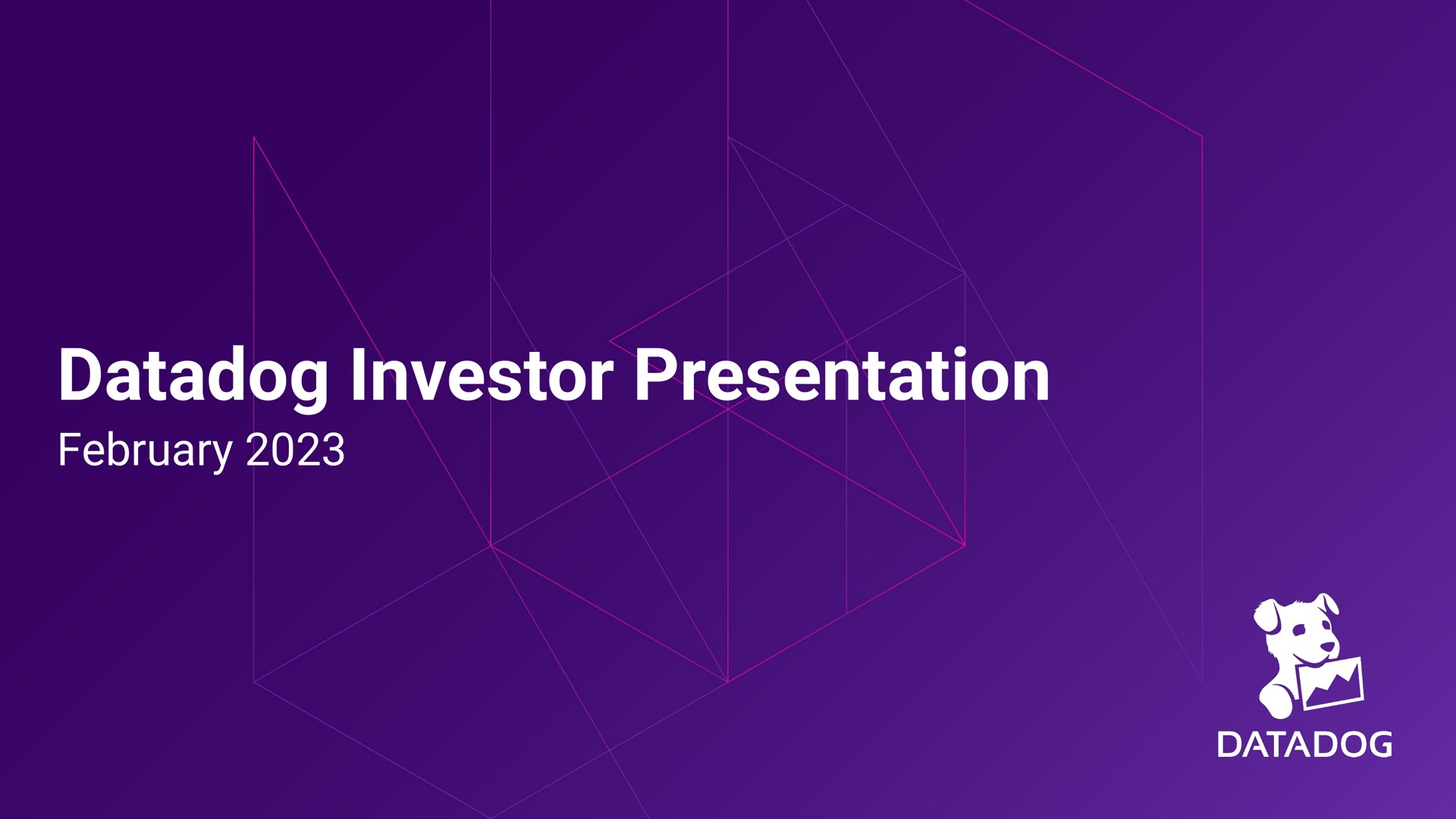 Datadog — Datadog Investor Presentation investment banking deck slide