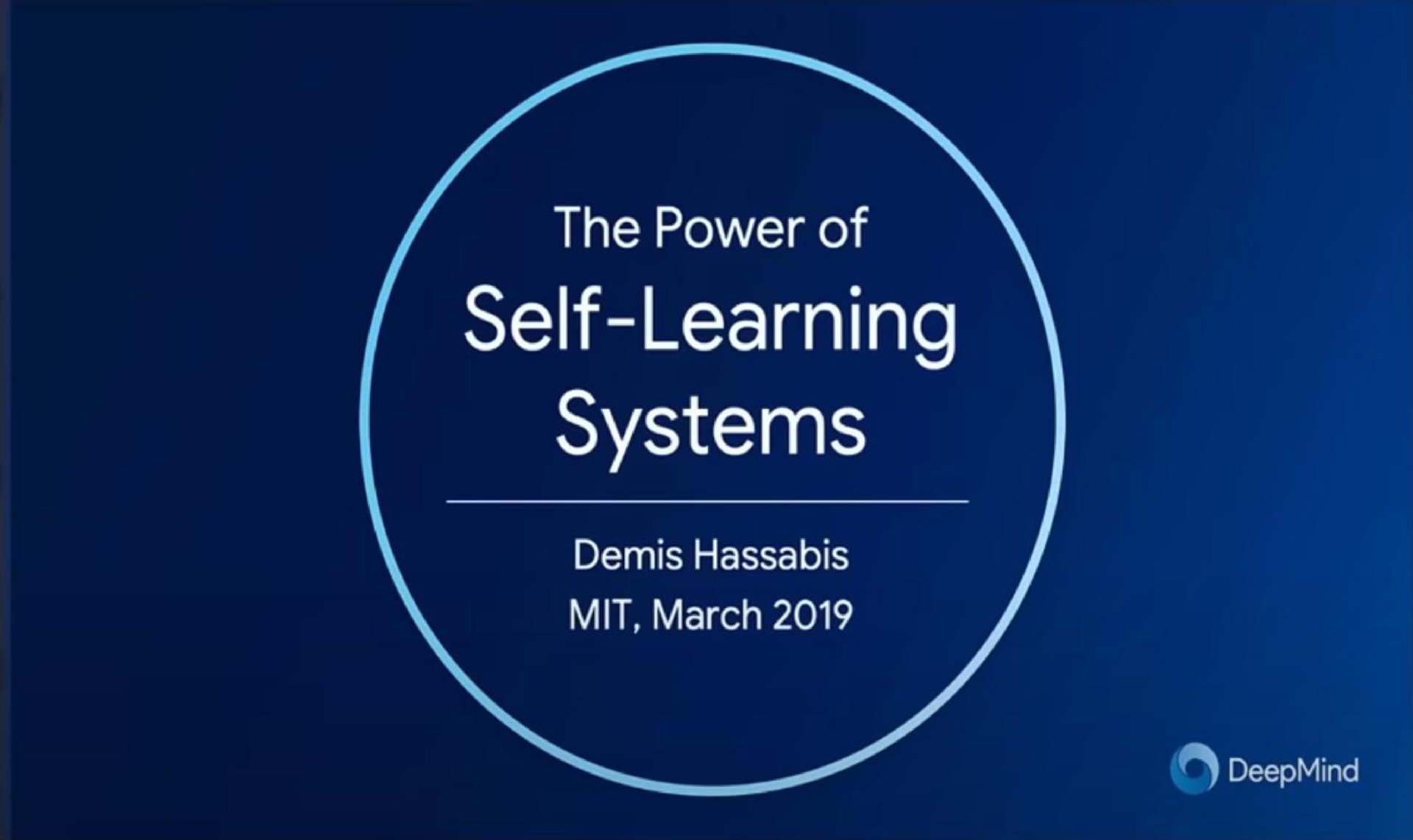 Deepmind — The Power of Self-Learning Systems investment banking deck slide