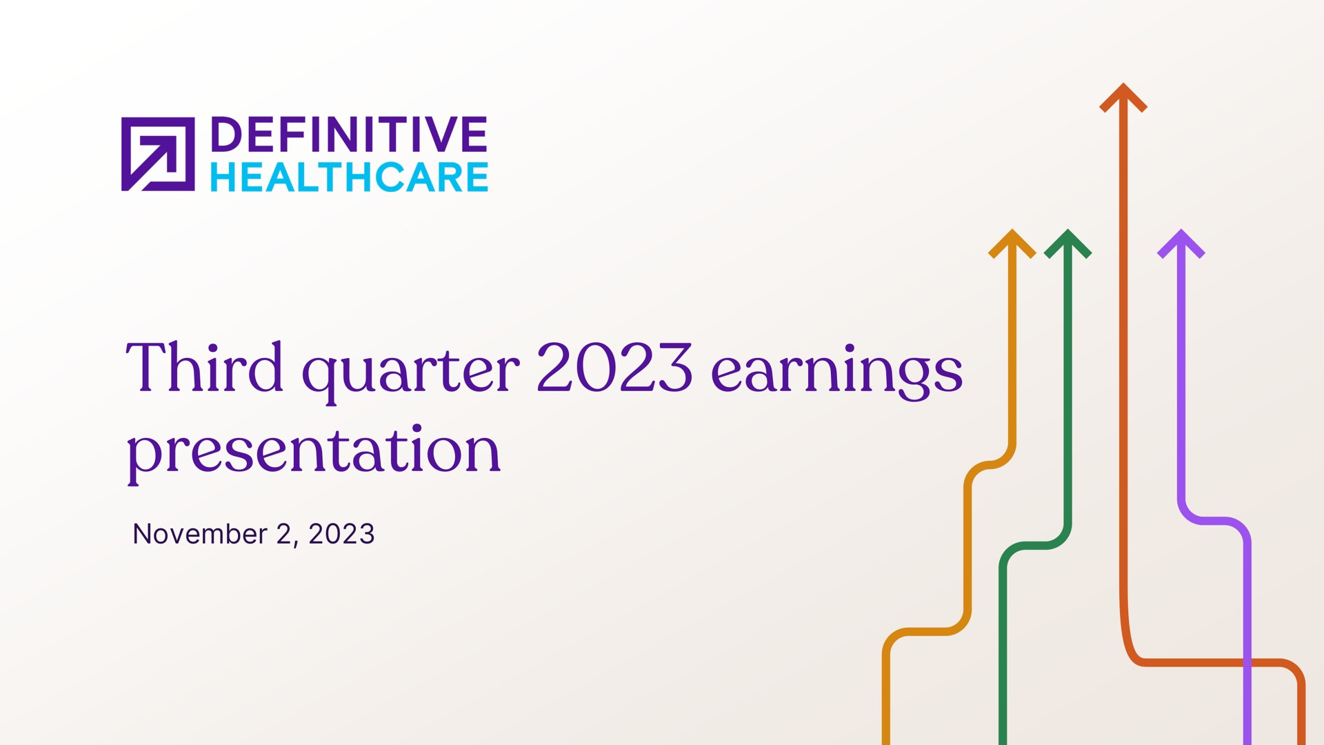 Definitive Healthcare — Third quarter 2023 earnings presentation investment banking deck slide