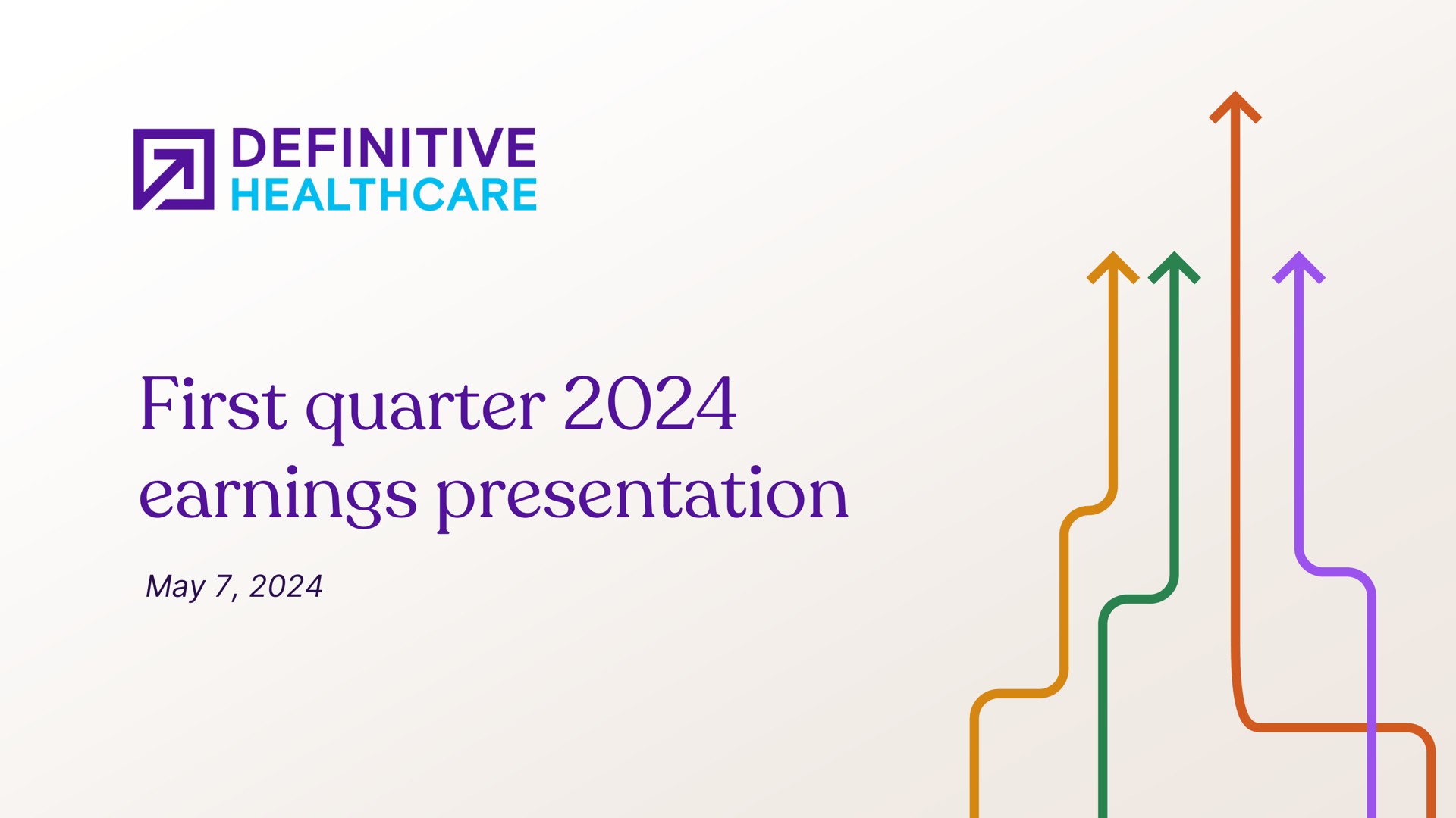 Definitive Healthcare — First quarter 2024 earnings presentation investment banking deck slide