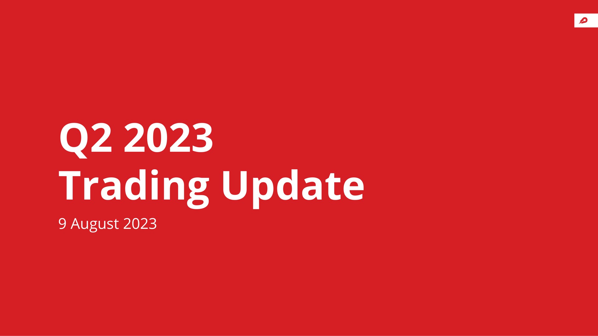 Delivery Hero — Q2 2023 Trading Update investment banking deck slide