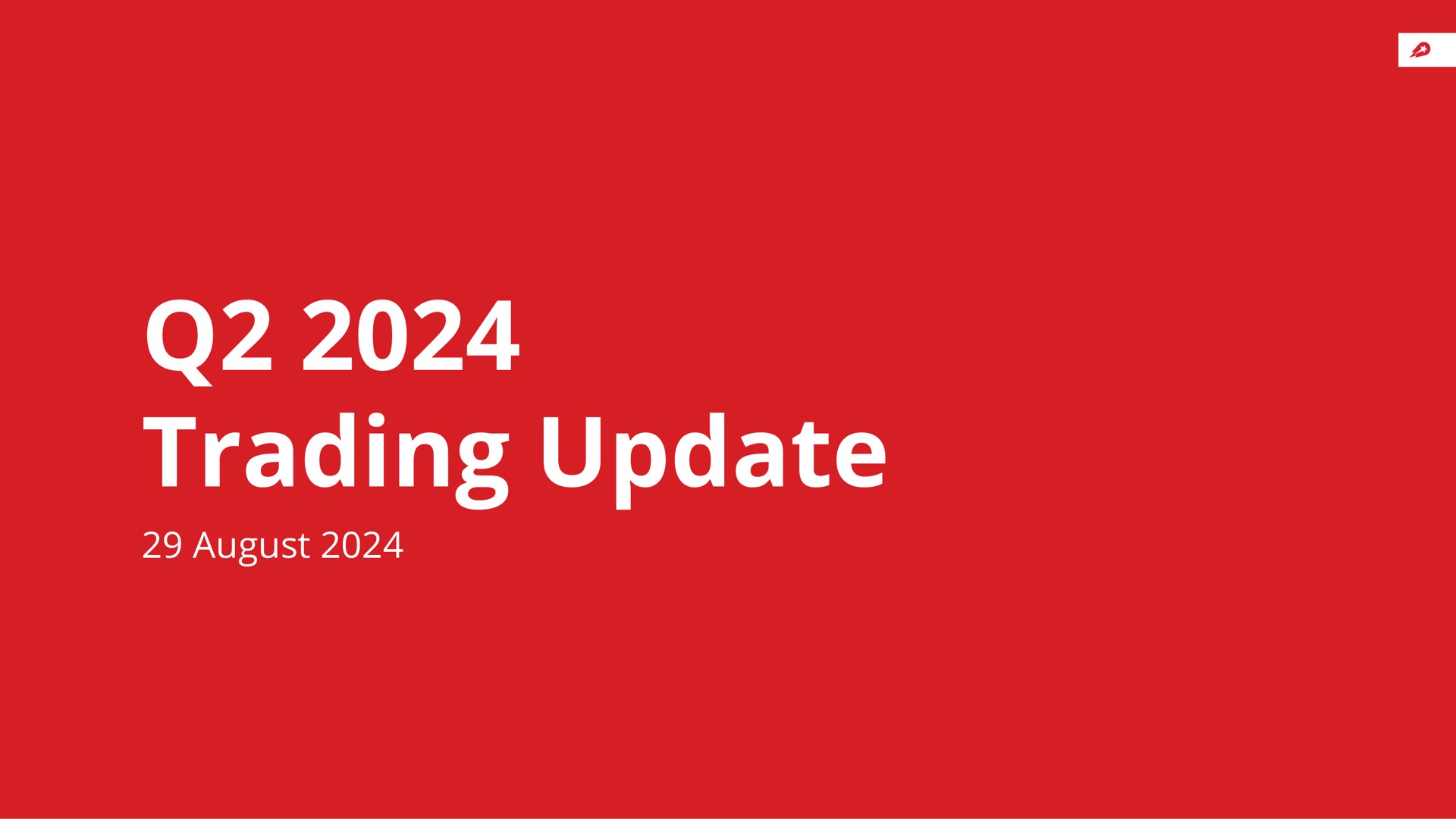 Delivery Hero — Q2 2024 Trading Update investment banking deck slide