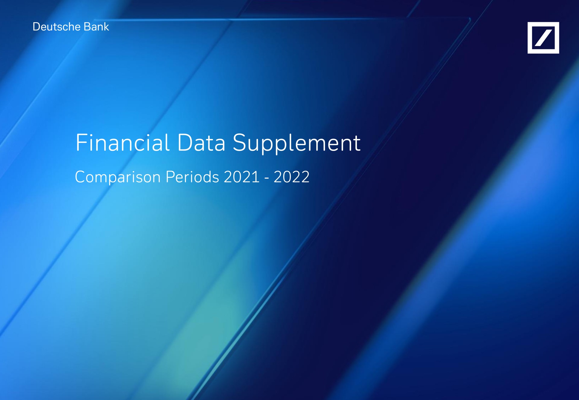 Deutsche Bank — Financial Data Supplement investment banking deck slide