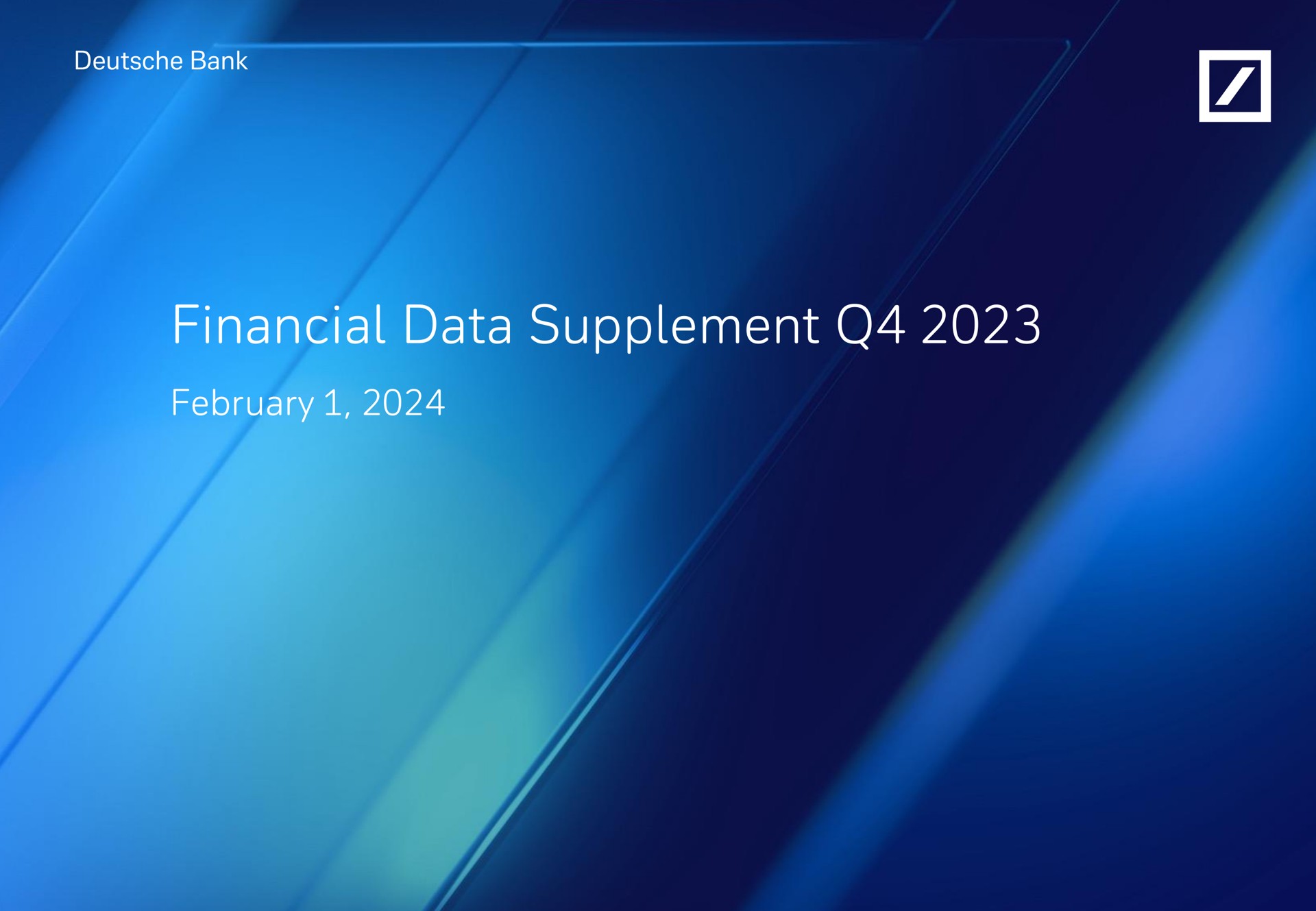 Deutsche Bank — Financial Data Supplement Q4 2023 investment banking deck slide