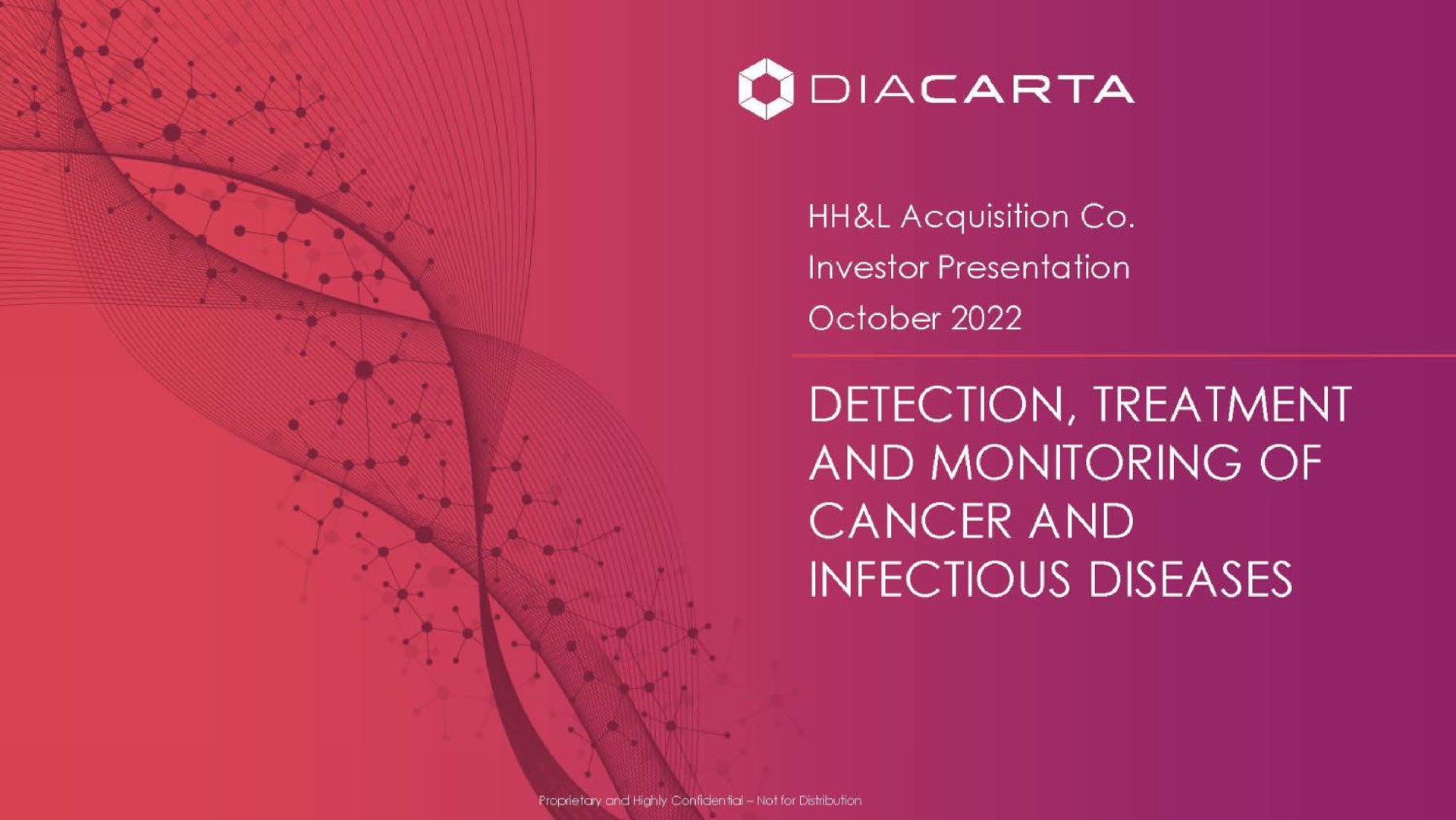 Diacarta — Cover Slide investment banking deck slide