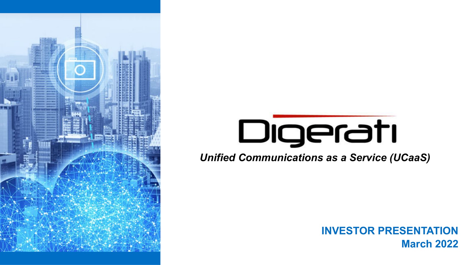 Digerati — cover slide investment banking deck slide