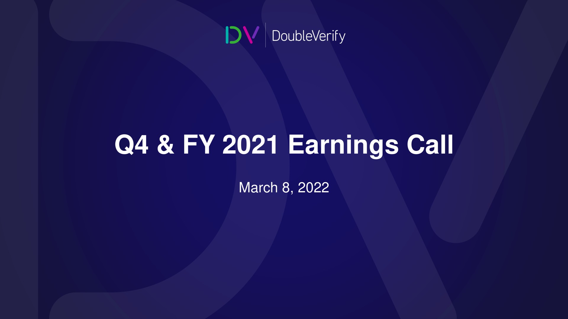 Doubleverify — Q4 & FY 2021 Earnings Call investment banking deck slide