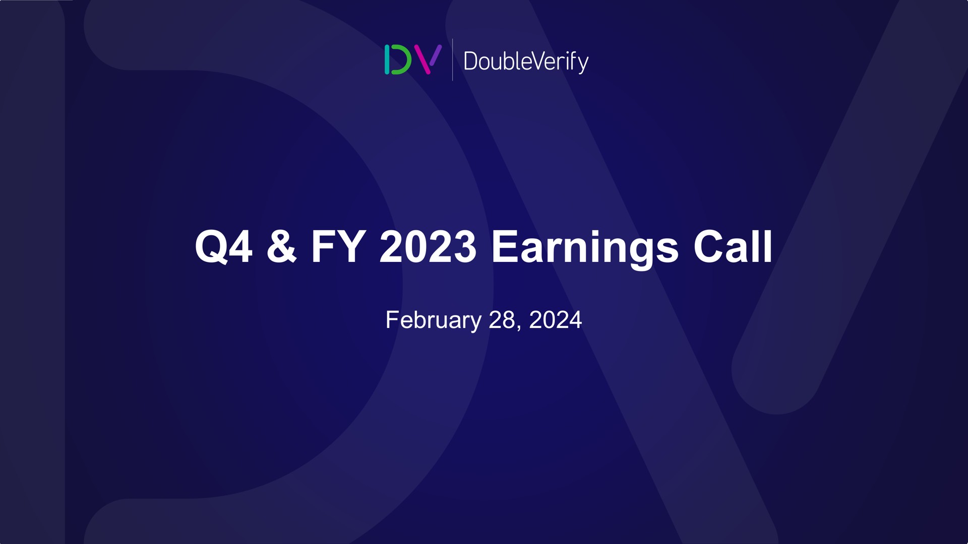 Doubleverify — Q4 & FY 2023 Earnings Call investment banking deck slide